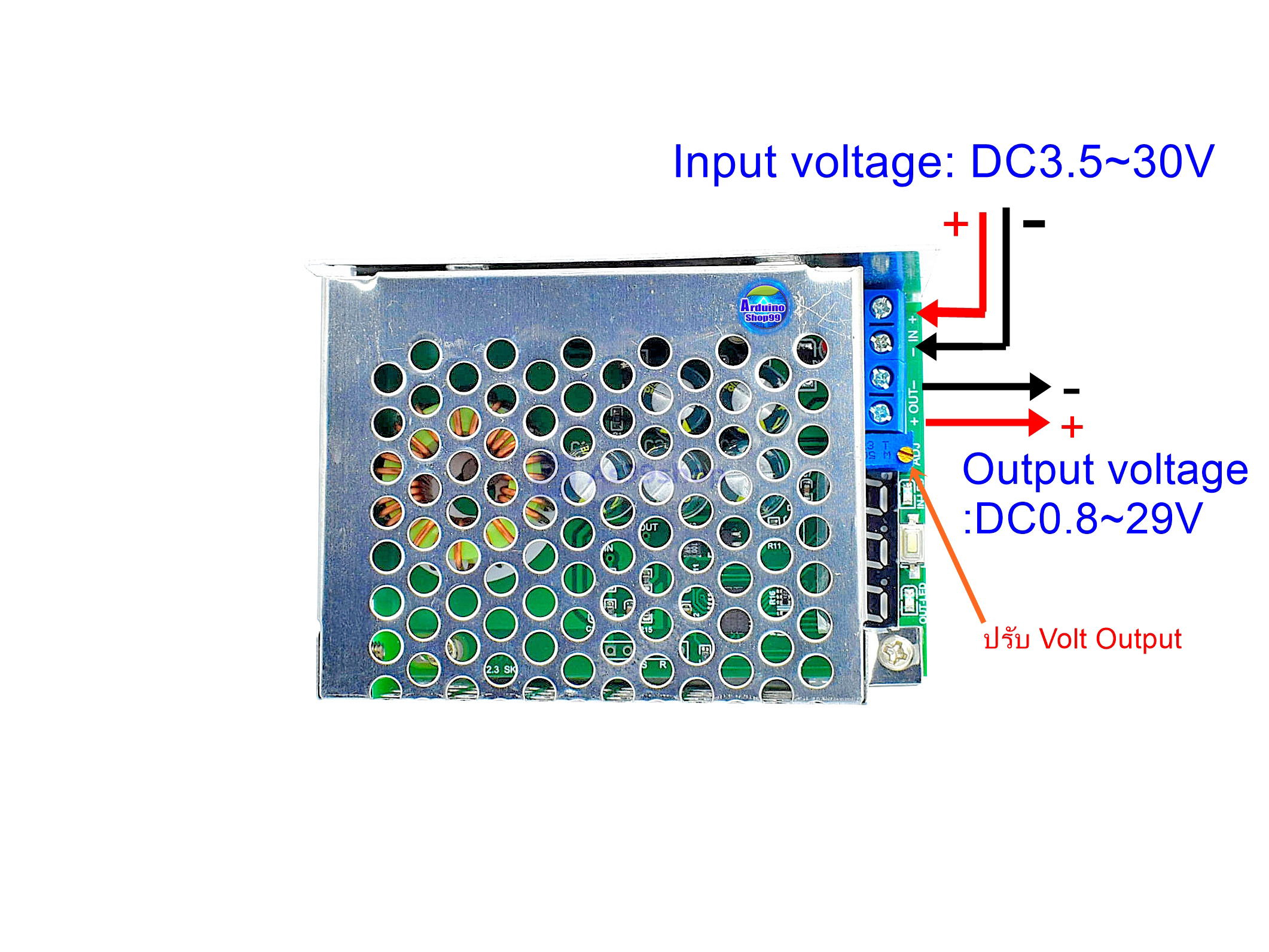 DC-DC 3.5～30V to 0.8～29V (step-down) module 10A high power 300W adjustable regulated