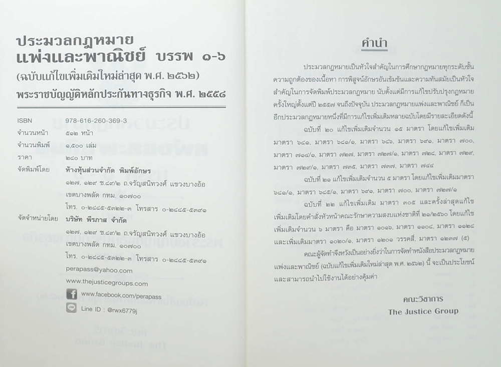 ประมวลกฎหมายแพ่งและพาณิชย์ บรรพ 1-6