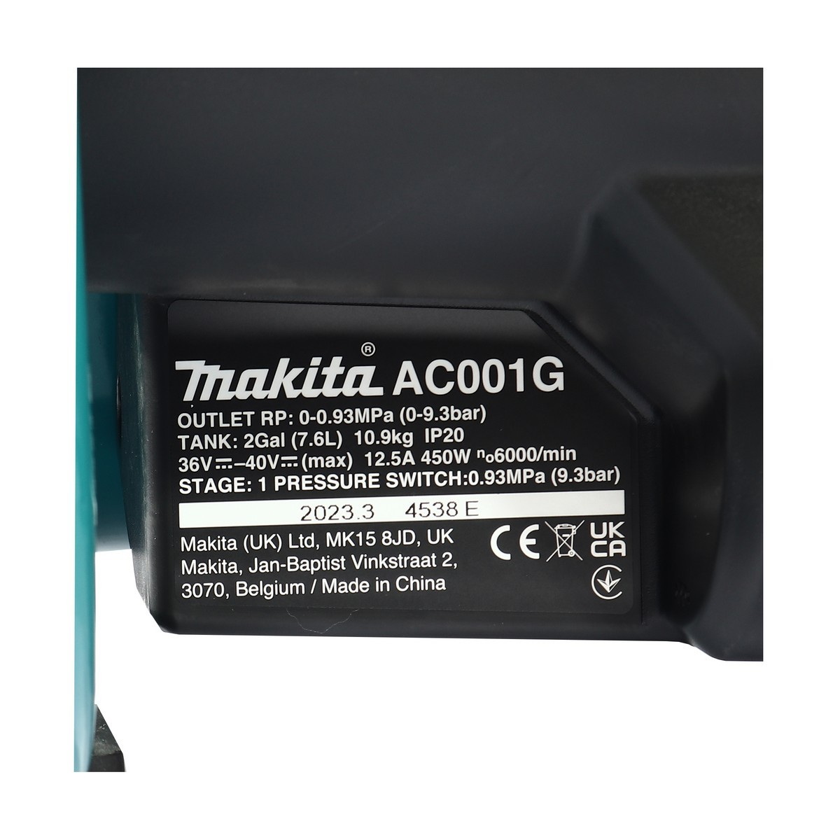 MAKITA AC001GZ ปั๊มลมโรตารี่ ไร้สาย 7.5L 40V (เฉพาะตัว)