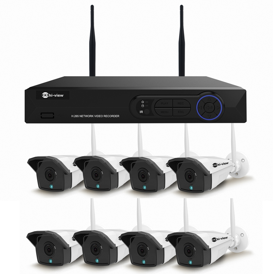 ชุดกล้องวงจรปิด Hi-view IP Camera WiFi HD 1.3 MP รุ่น HW-3308KIT13 Set 8 WIFI IP Kit SET With Repeater (800M) พร้อม HDD 1 TB ไร้สาย 8 ช่อง Starlight กลางคืนภาพเป็นสี ราคา 28,000 บาท