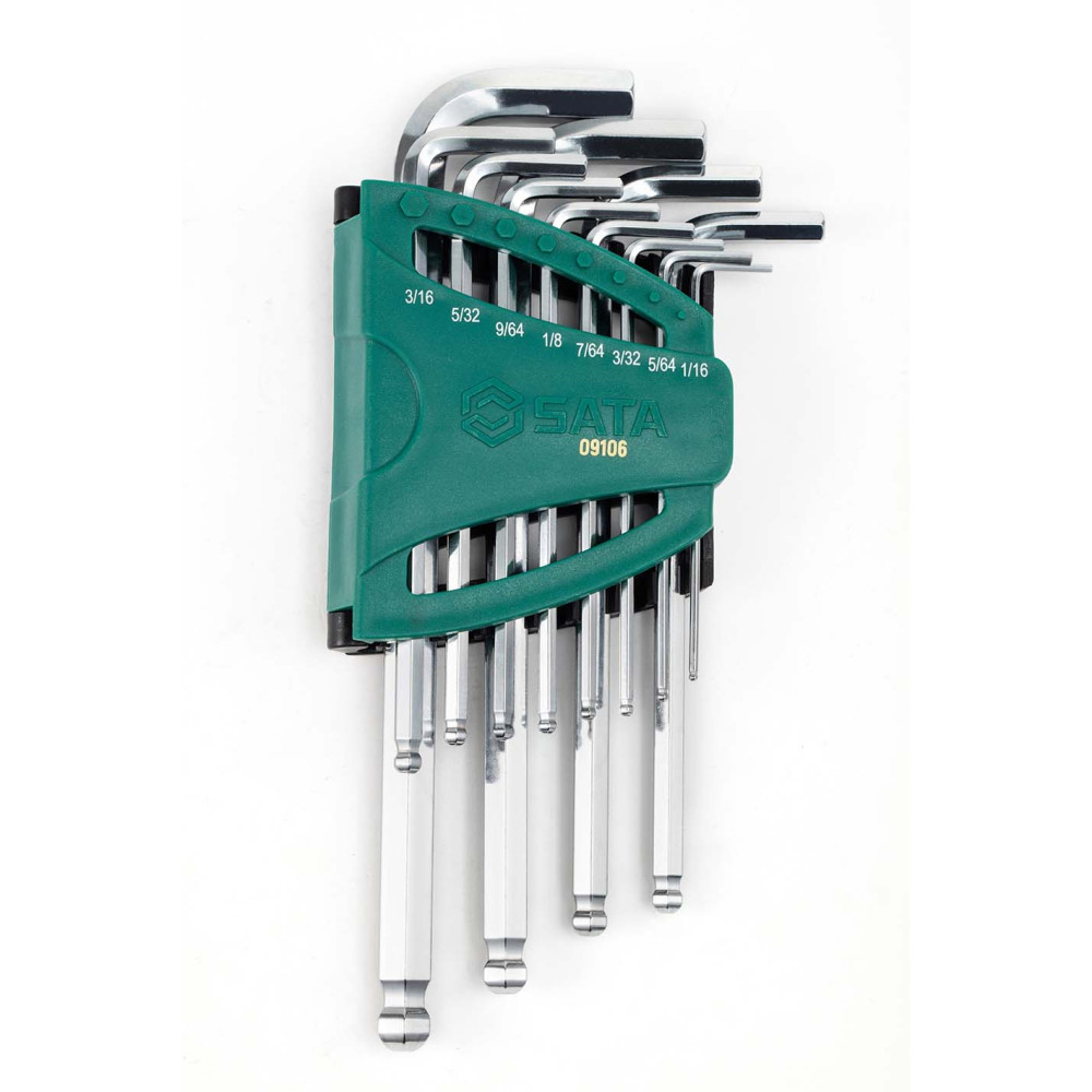 SATA 09106 ชุดประแจหกเหลี่ยมหัวบอลยาว หุน 12ชิ้น