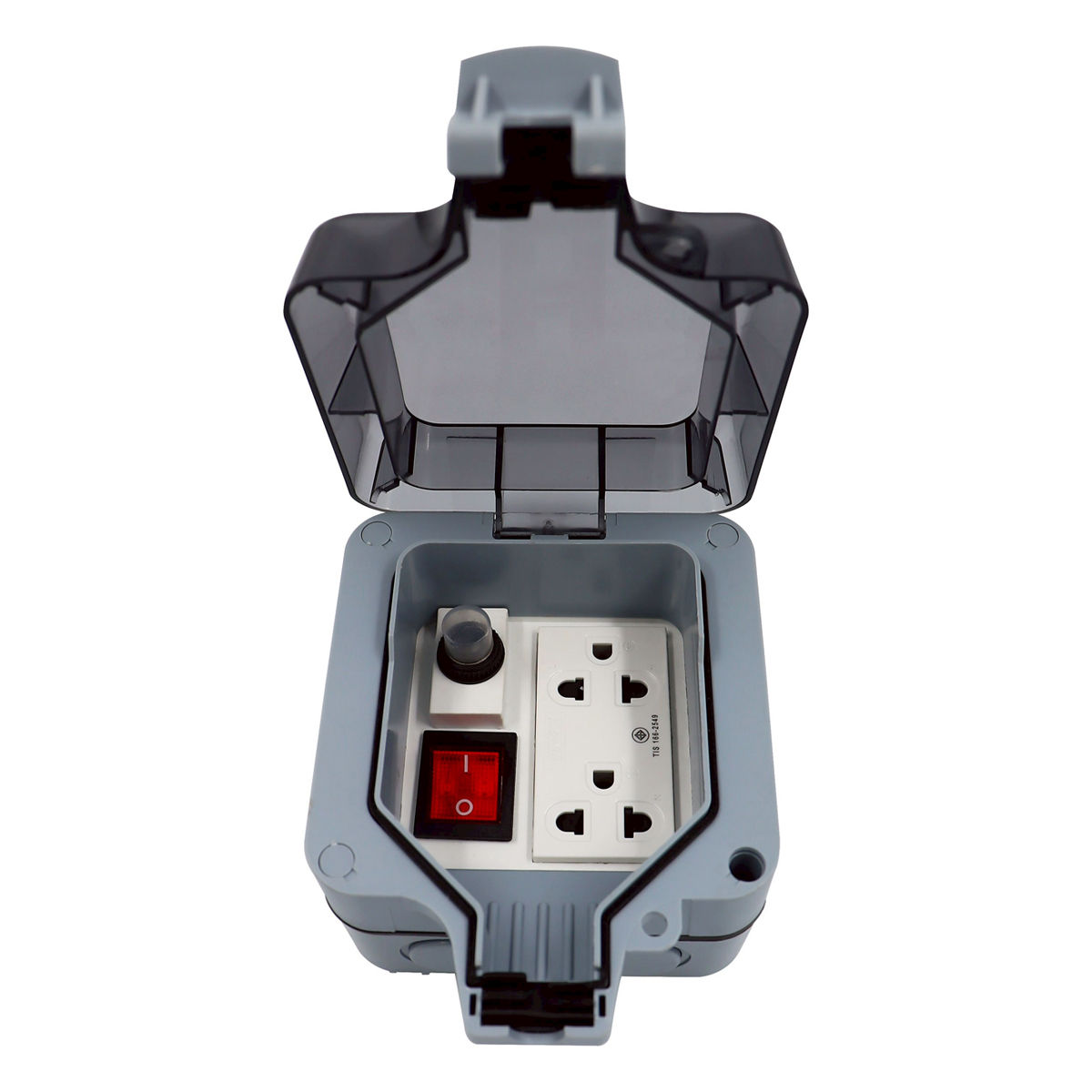 SUNTECH MPG6ST ปลั๊กสนามแบบมีฝาปิด เต้ารับ 2 ช่อง กันน้ำ IP66