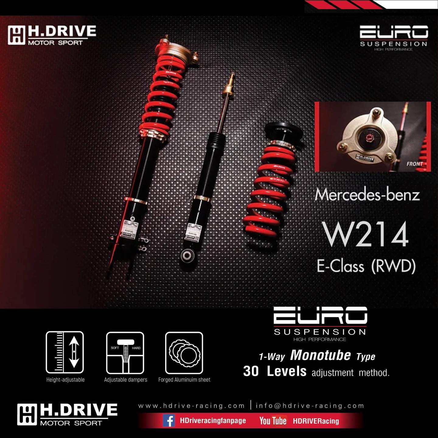 โช๊ค H.DRIVE รุ่น EURO SPEC เป็นโช๊คที่ถูกออกแบบ มาสำหรับ BENZ W214
