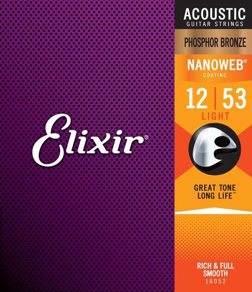 Elixir - โปร่ง (Acoustic) Phosphor Bronze Nanoweb Light 12-53