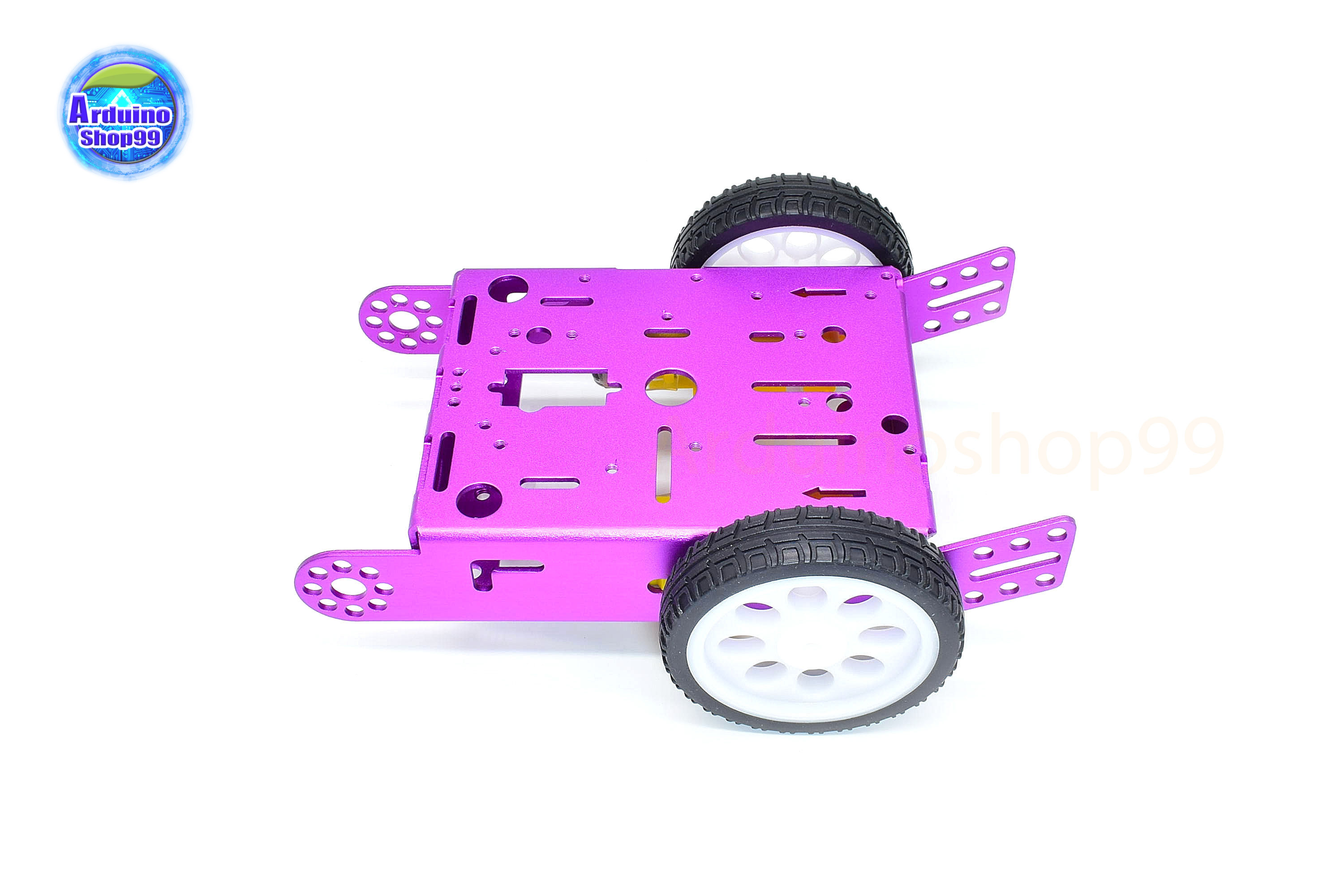 โครงรถหุ่นยนต์ Aluminum alloy robot Smart car ล้อขาว/ยางดำ สี Metallic purple