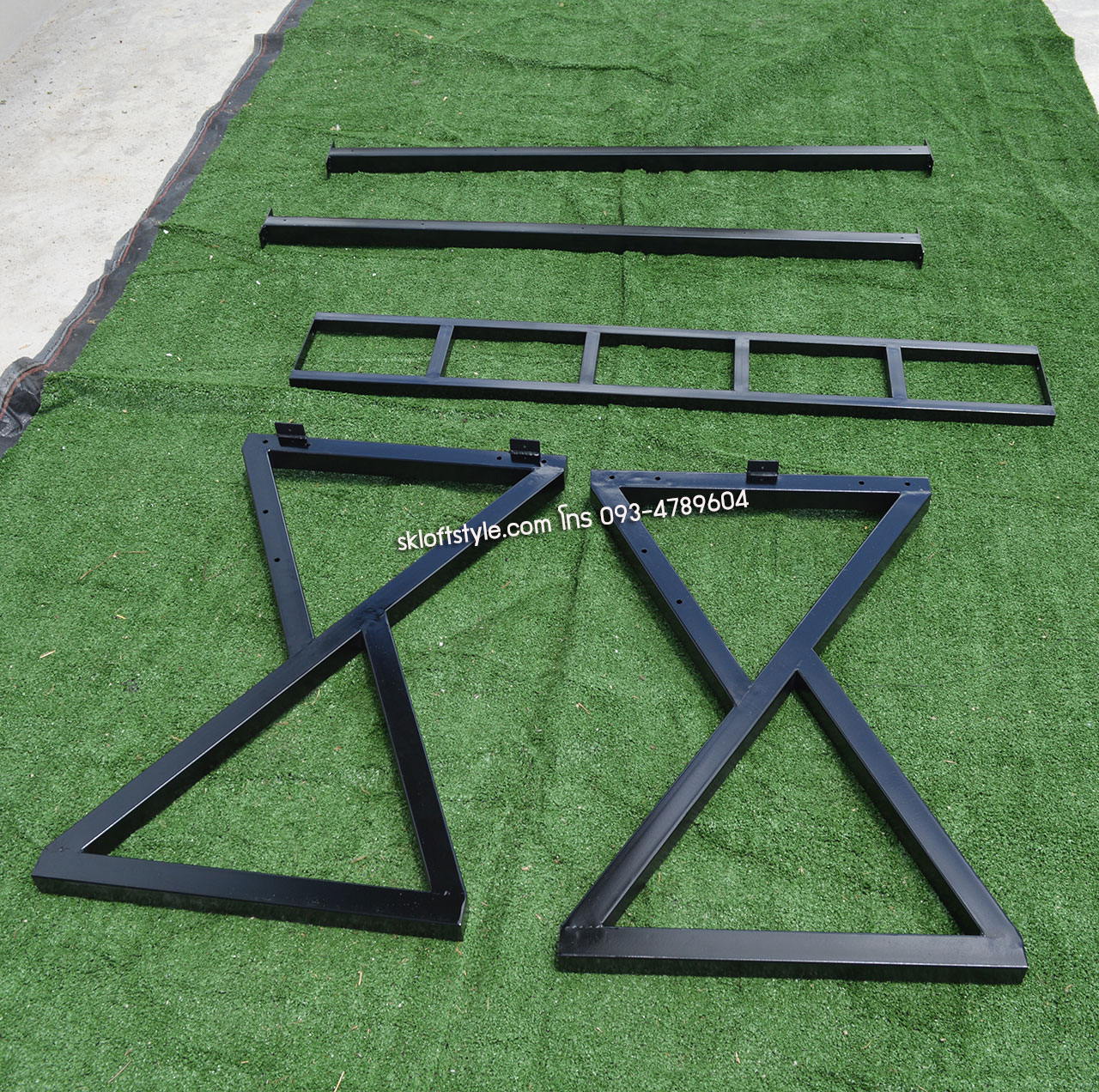 ขาโต๊ะเหล็ก TUBE Z มีคานรับ+ค้ำยัน