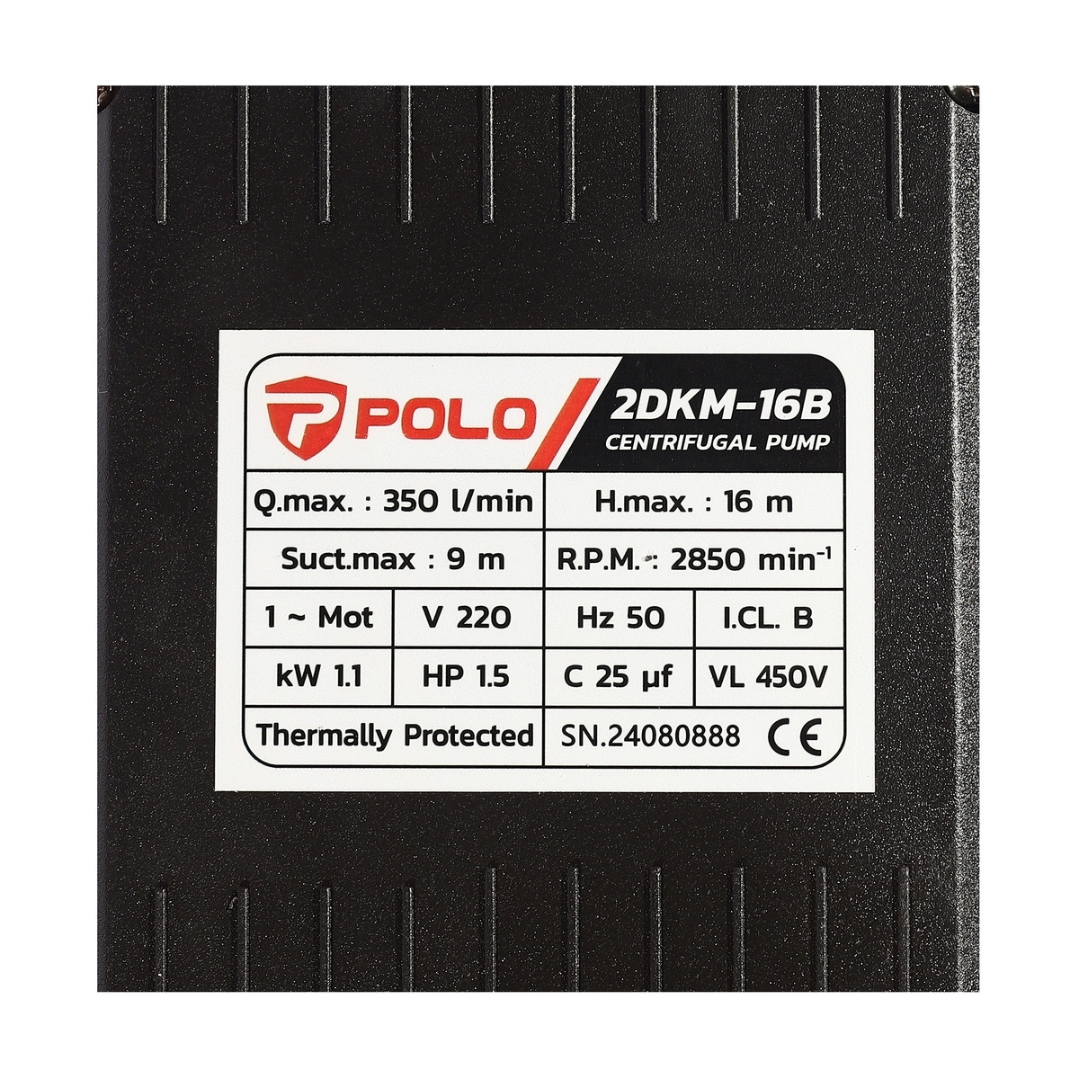 POLO 2DKM-16 ปั๊มหอยโข่ง 2"x2" 1.5HP H.16m 350L/min