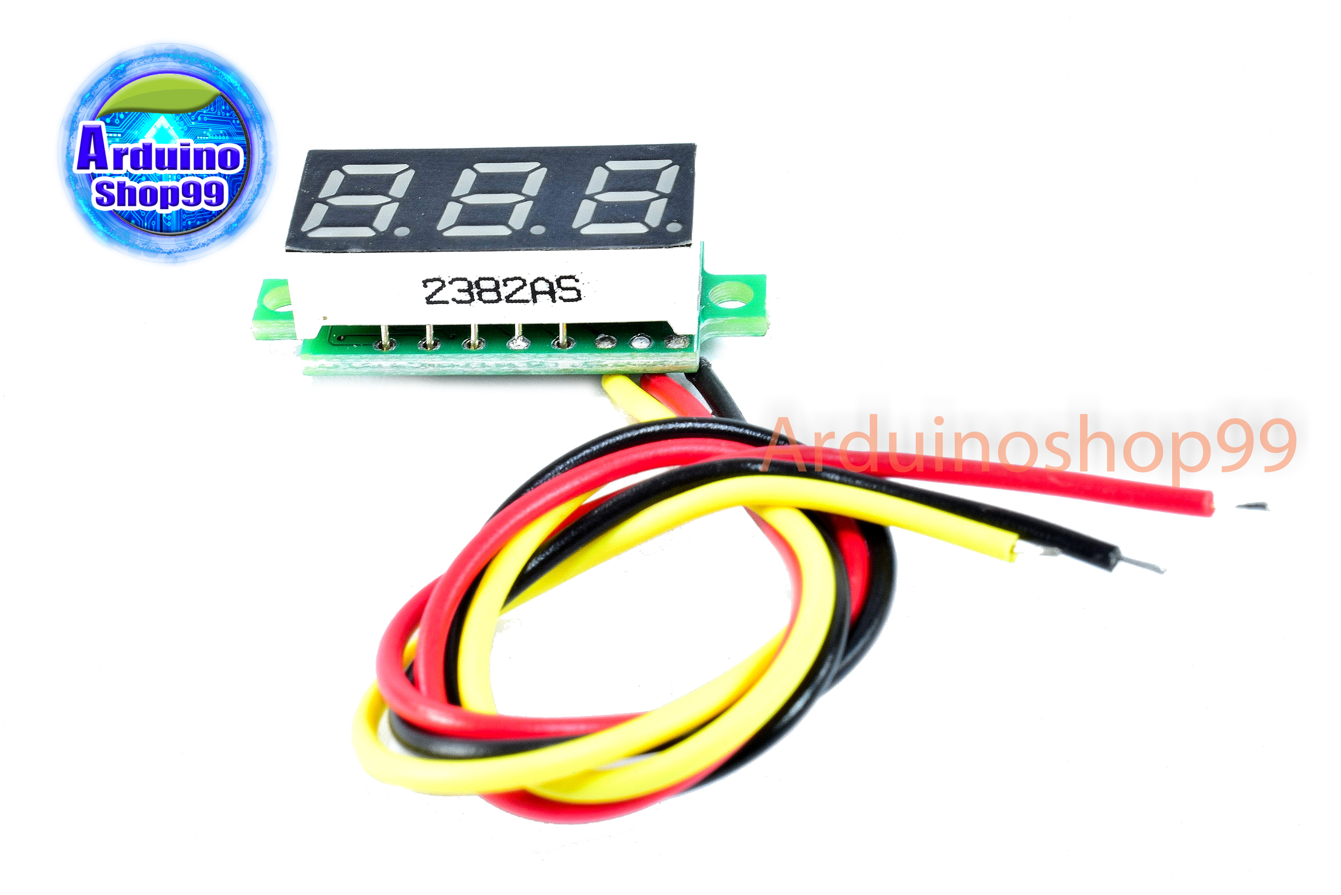 จอแสดงผล ค่าโวลต์ DC voltage meter head 0.28 inch LED DC 0V - 100V (สีแดง)