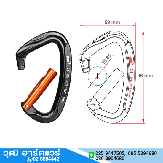 YAMADA รุ่น Y-CD1/GS-A คาราบิเนอร์ทรง D