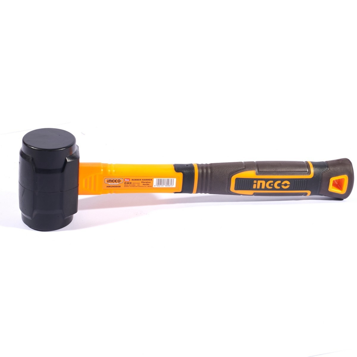 INGCO HRUH8808 ค้อนยาง ด้ามไฟเบอร์ 8oz ดำ