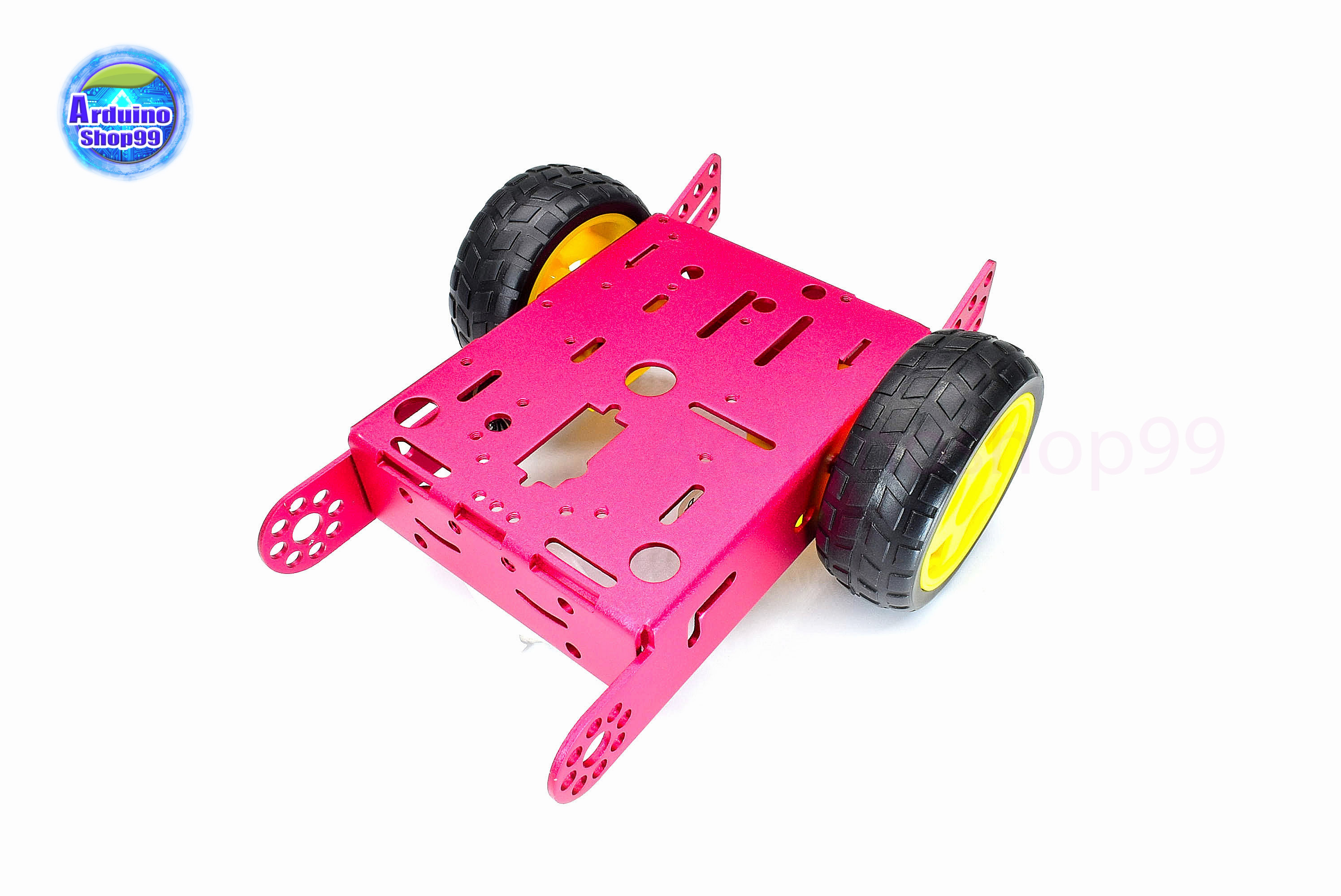 โครงรถหุ่นยนต์ Aluminum alloy robot Smart car ล้อเหลือง/ยางดำ