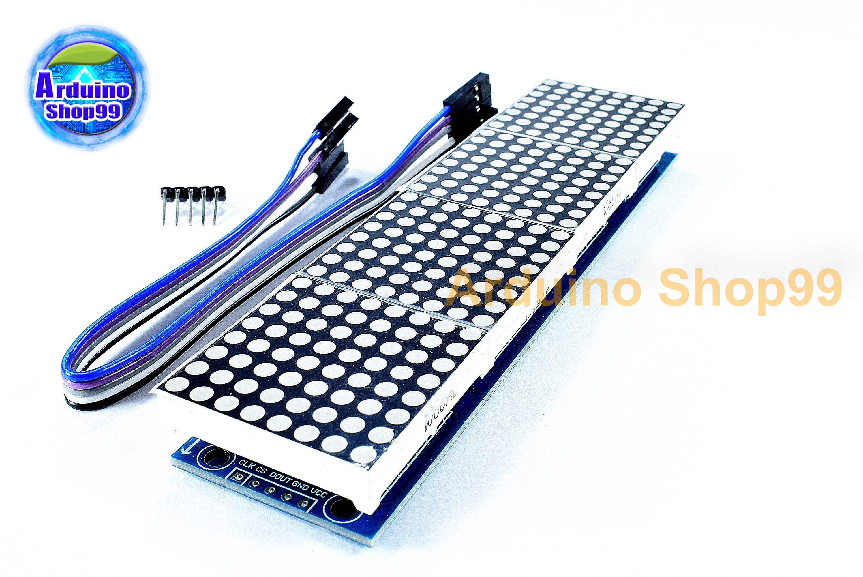 MAX7219 dot matrix module 4 in one display to send 5P line (H6A4) สีน้ำเงิน (Blu-ray)
