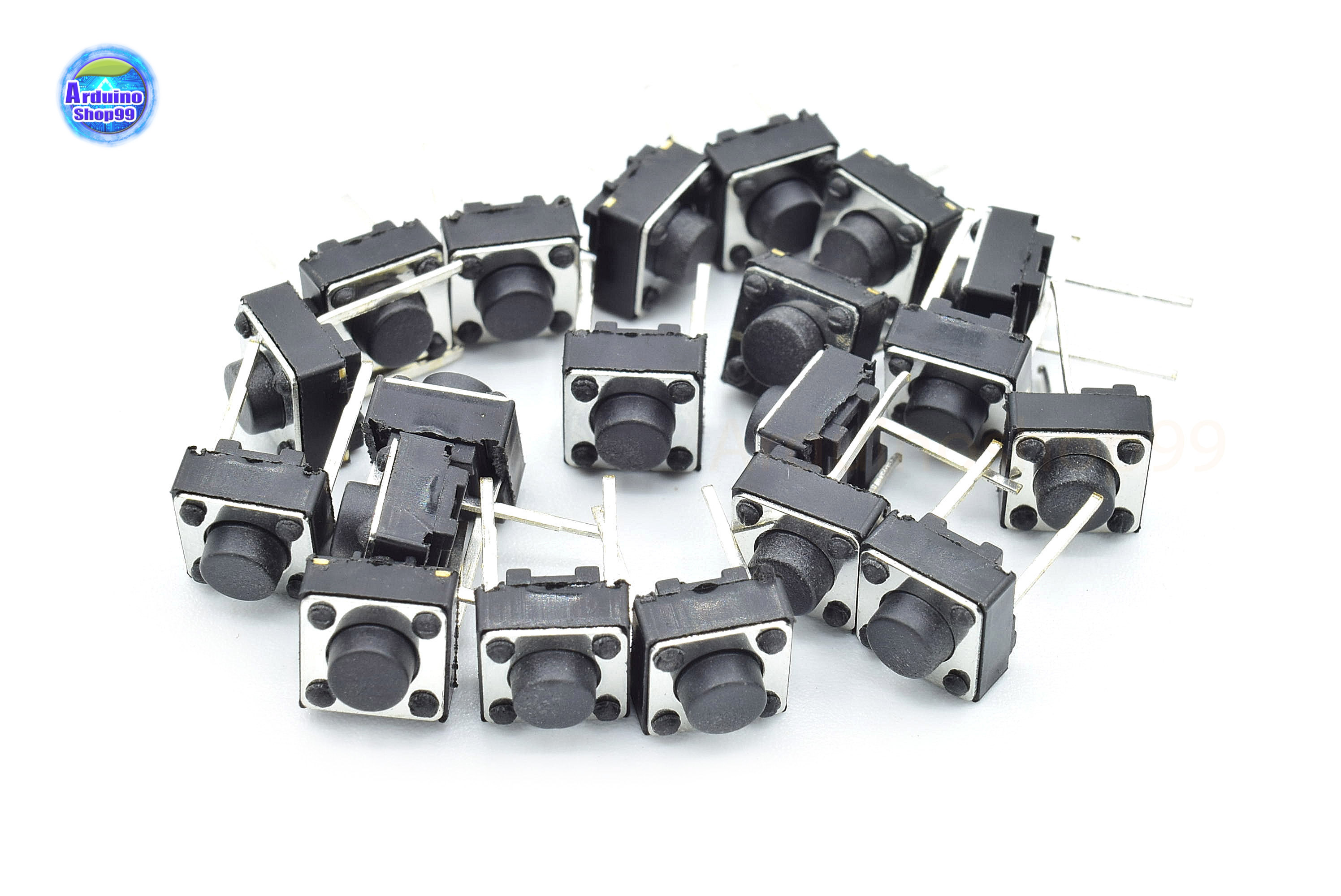 Micro switch button ไมโครสวิตช์ กดติดปล่อยดับ 6 *6 * 5 MM แบบ 2 ขา ขายาว 7mm (จำนวน 20 ชิ้น)