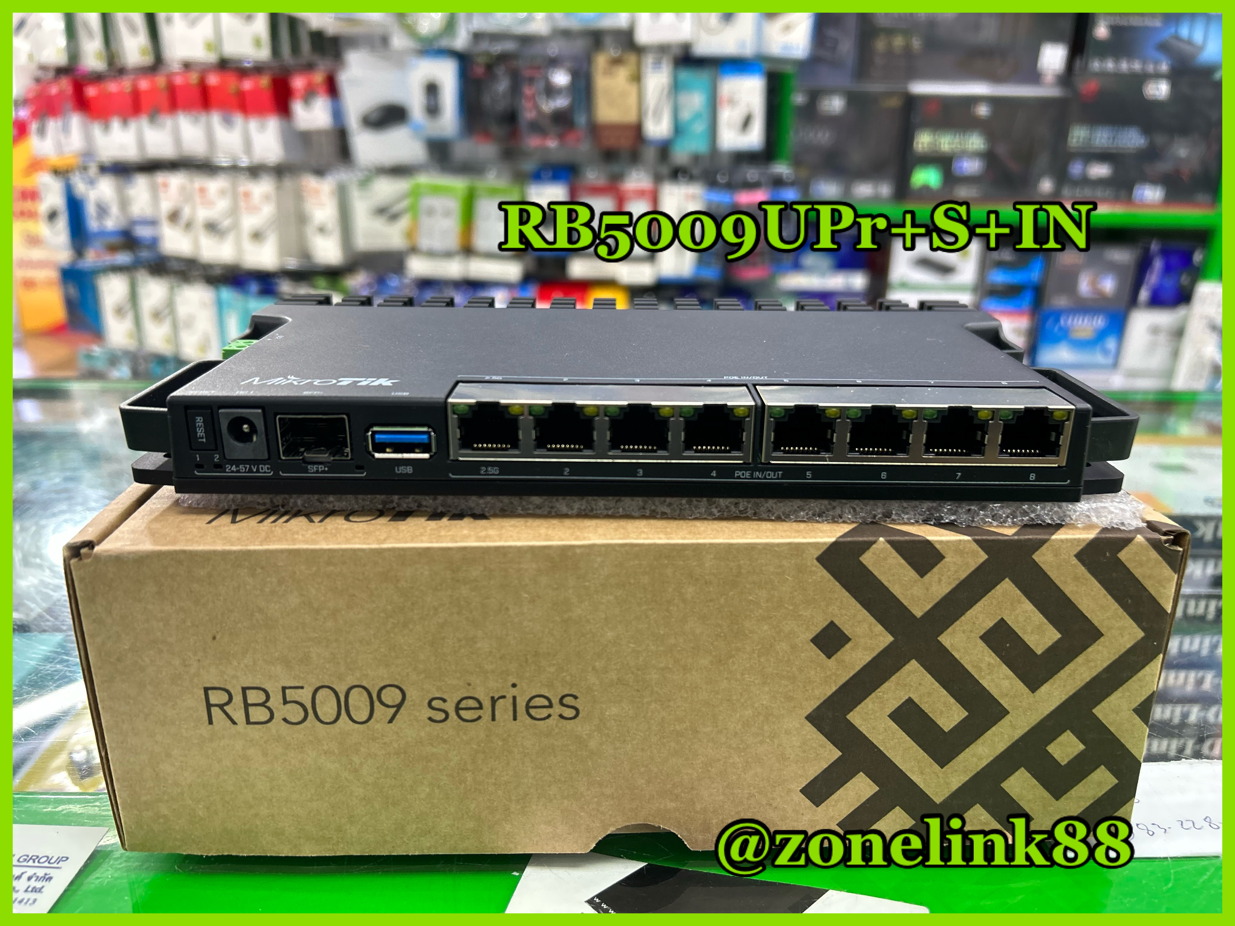 RB5009UPr+S+IN : RB5009 router with PoE-in and PoE-out on all ports. Perfect for small and medium ISPs. 2.5 Gigabit Ethernet & 10 Gigabit SFP+