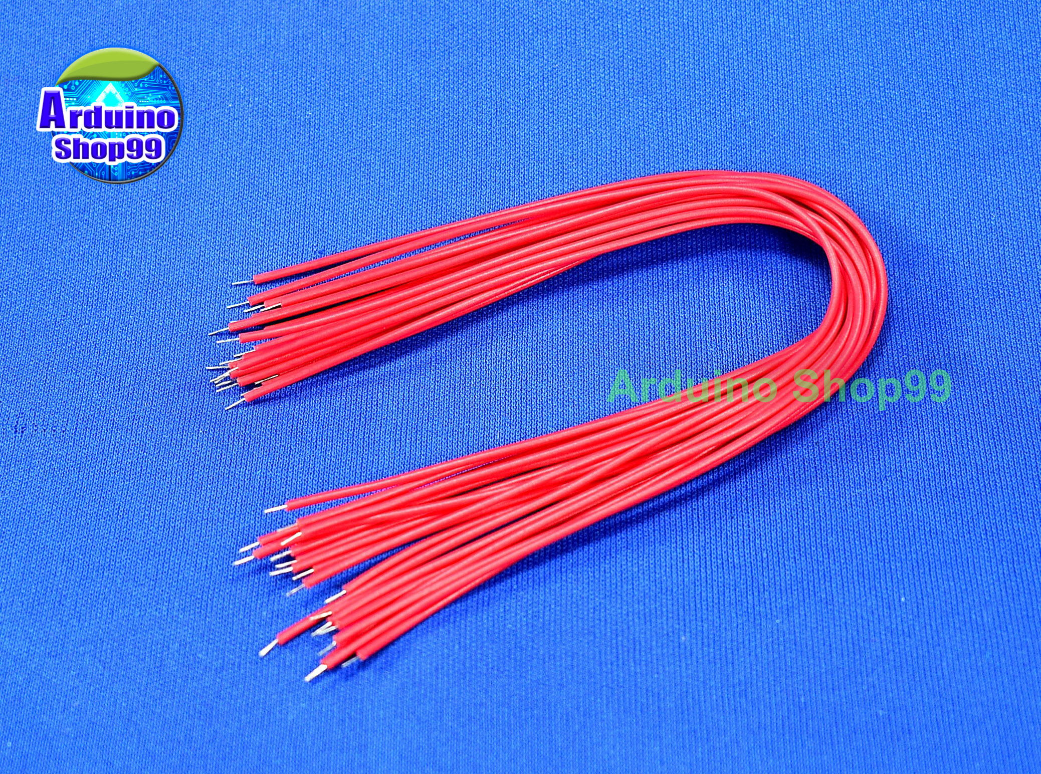 wire 20 cm-ฺฺRed-20เส้น (หัวชุบตะกั่วพร้อมบัดกรี)