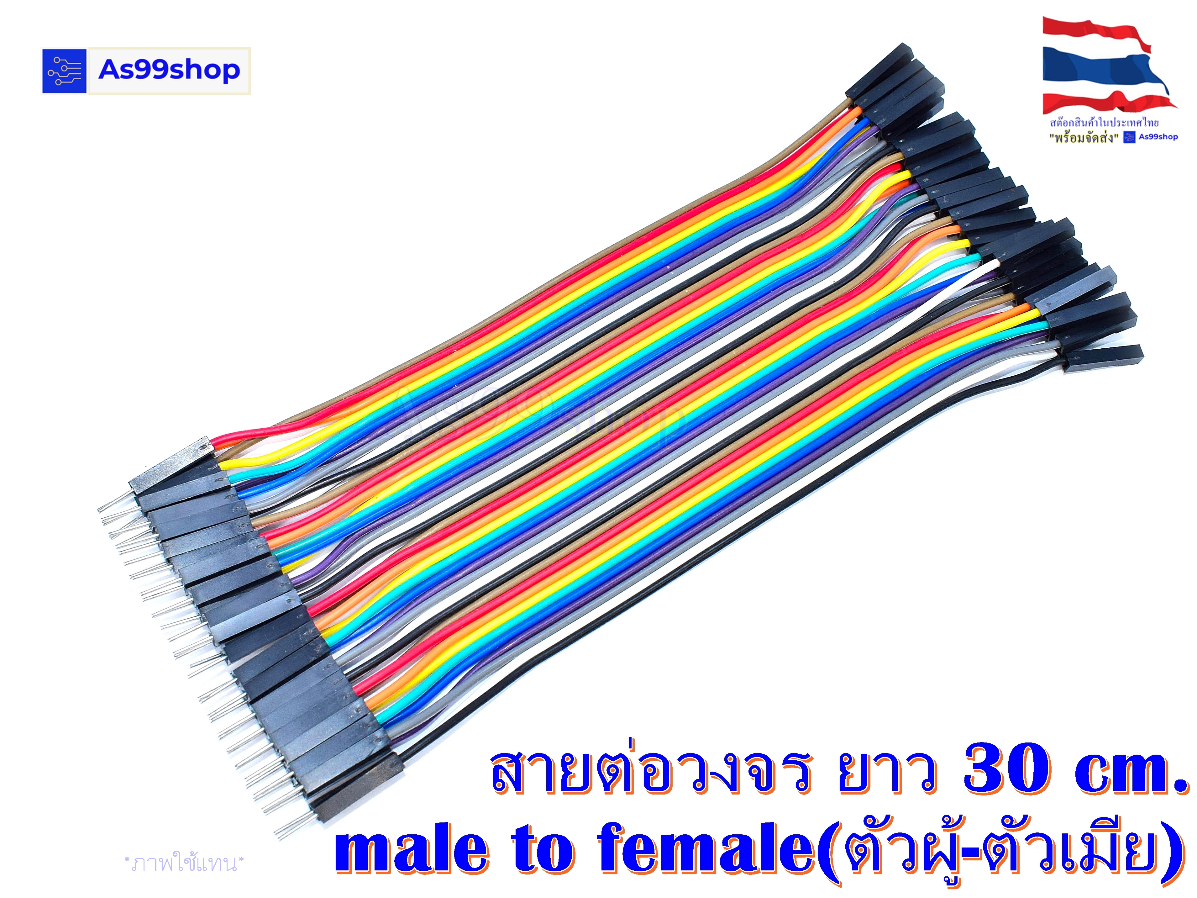 สายต่อวงจร Jumper male to Female(ตัวผู้-ตัวเมีย) ยาว 30 CM จำนวน 40 เส้น