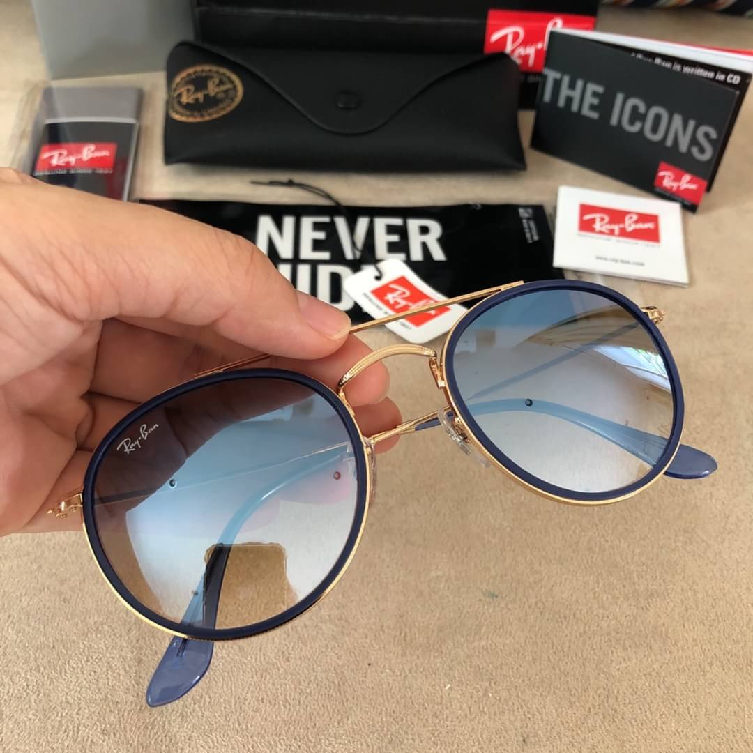 #olsraybanglasses ครบสี ===== Rb3647 round double bridge พร้อมส่งครบสี งานใหม่ ใครใส่ก็น่ารัก งานเกรด Hi end ปั้มโลโก้ทุกจุด เทียบแท้1:1 เลนส์กระจก uv protect400 Sz.51 mm Col. ครบสี อุปกรณ์ครบเซทใหญ่ตามแบรนด์ : Full set ✅รับประกันความ