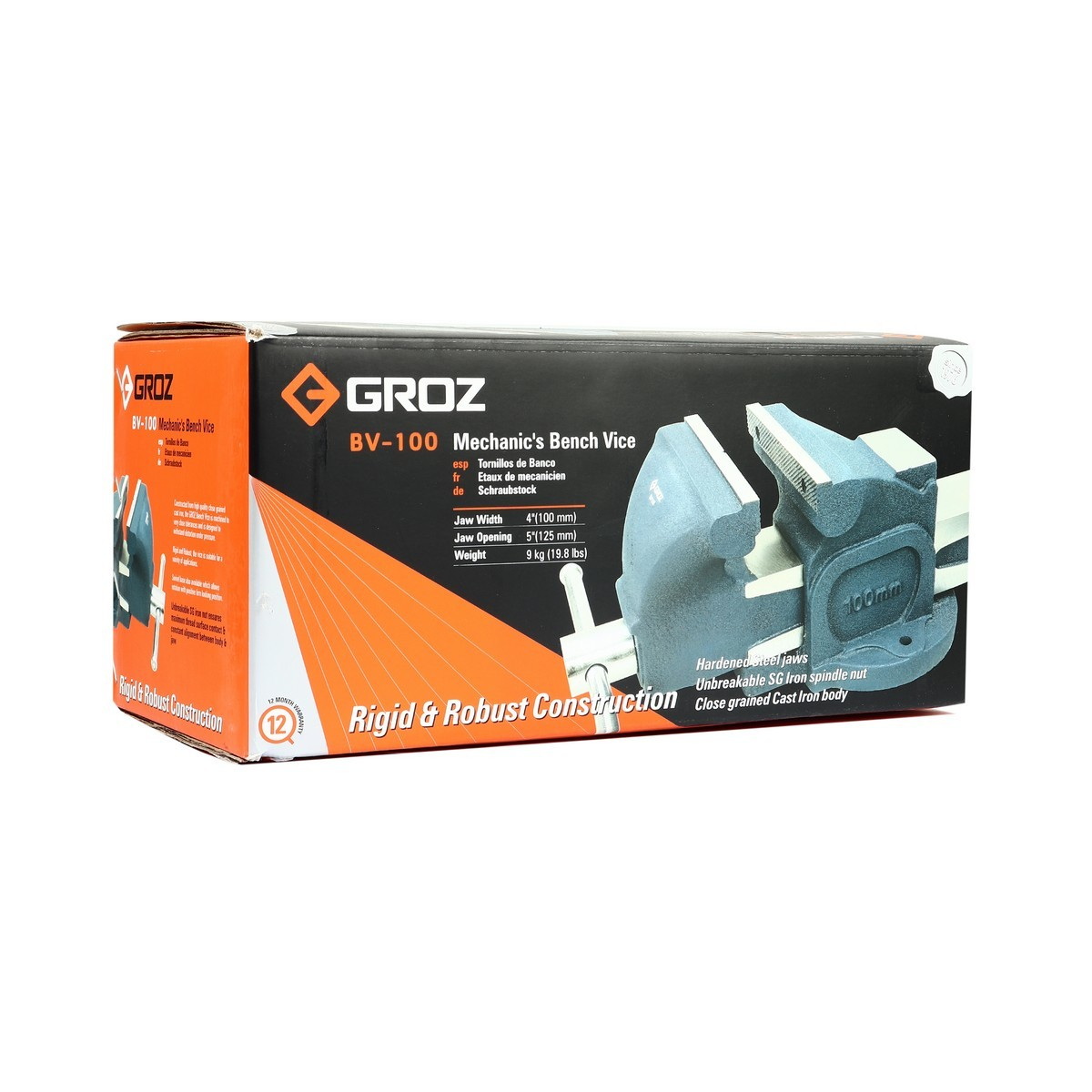 GROZ BV-Series ปากกาจับชิ้นงาน เหล็กหล่อ 3"-8" เพิ่มฐานหมุนได้