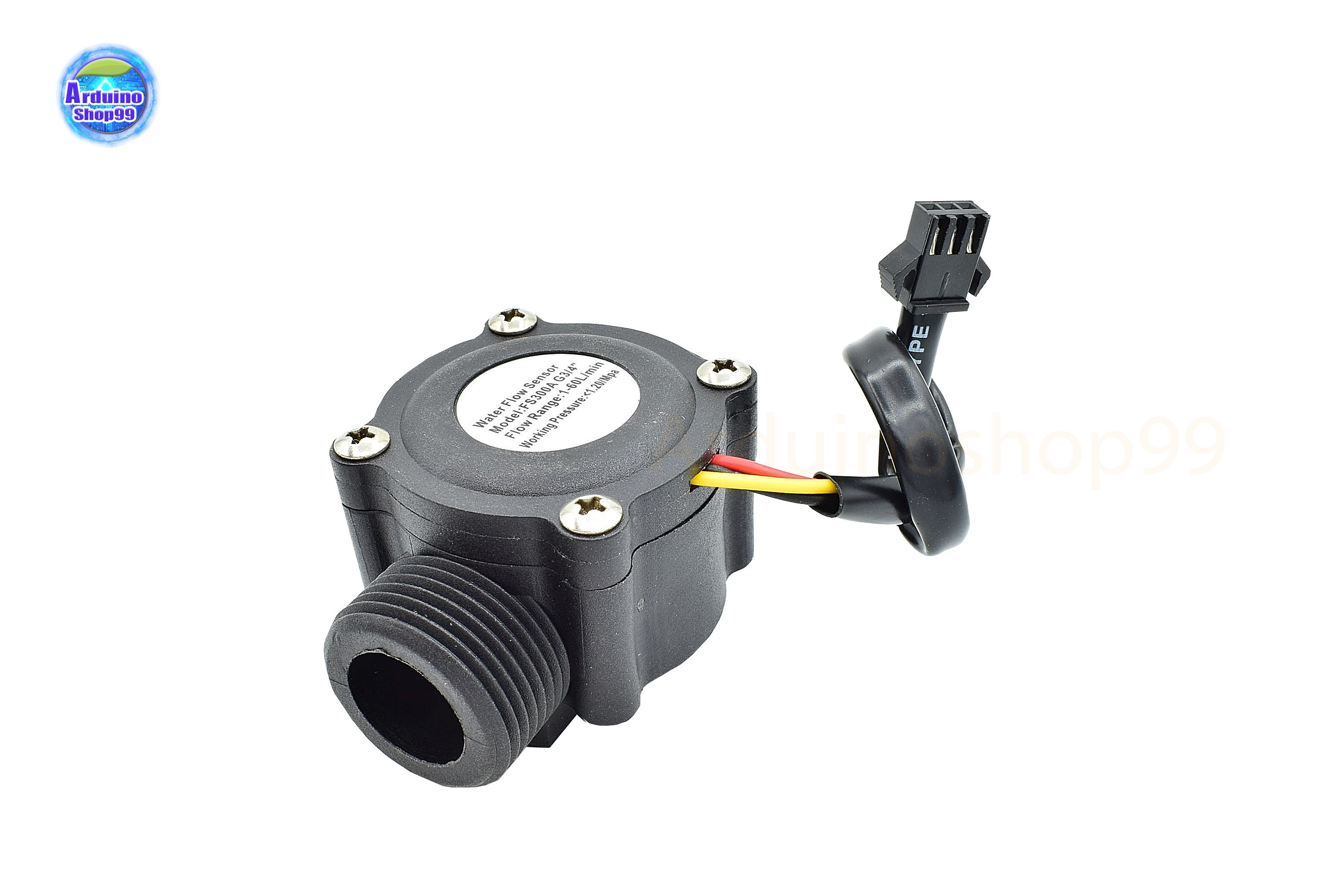 FS300A Hall Effect Water Flow Meter Sensor วัดอัตราการไหลของน้ำ ขนาดท่อ 3/4”