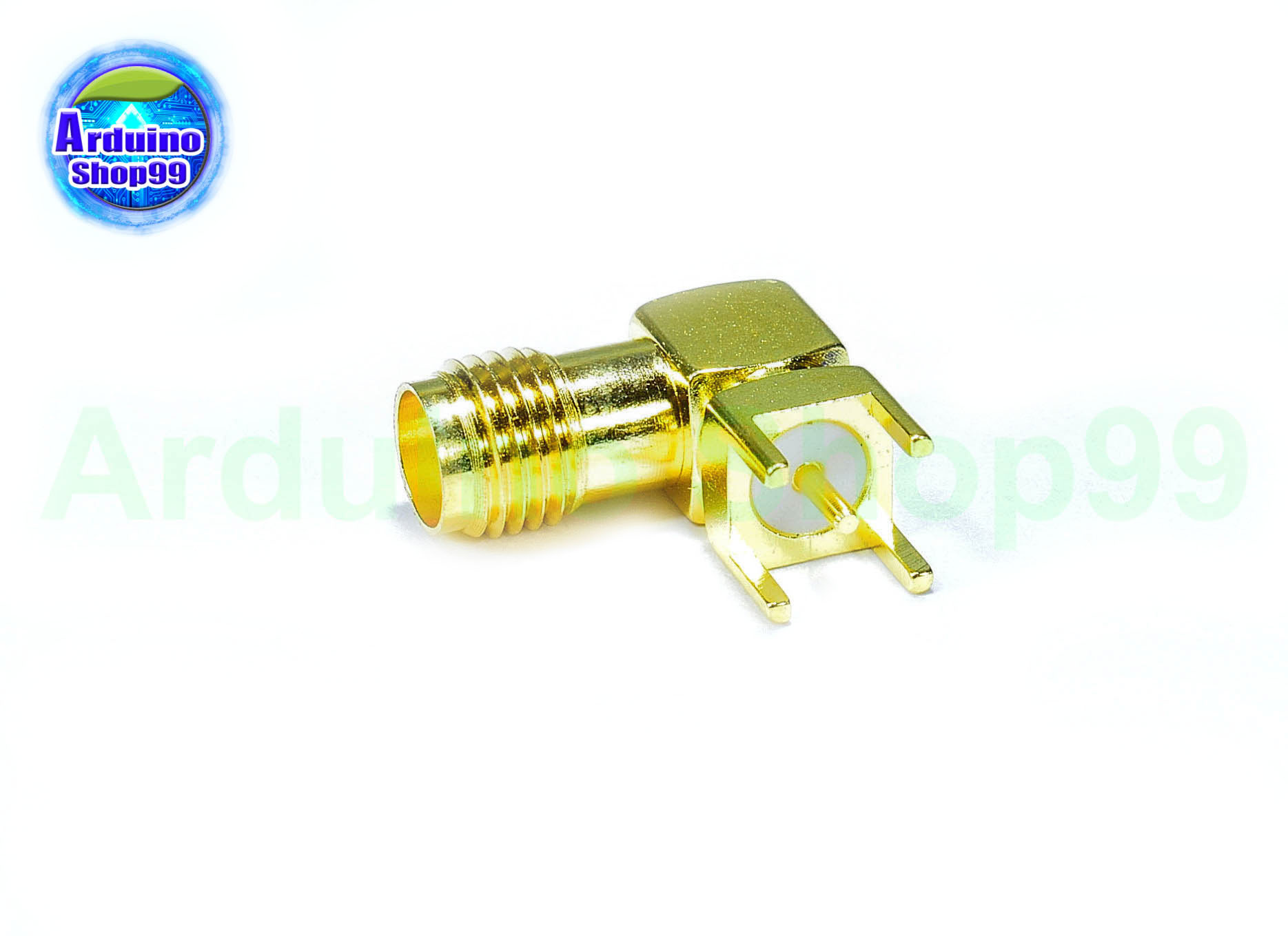 หัวต่อเสาอากาศ RF Adapter SMA female plug Right Angle SMA-KWE 90 DEGREE PCB Mount Thru Hole Connector