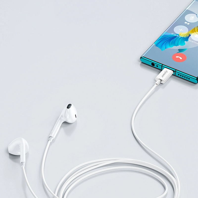 d-power หูฟัง Type-C รุ่น TC04 รองรับ android, iphone 15, Tablet, Notebook เล่นเกมส์ คุยโทรศัพท์ได้-ไมค์ชัด ประกัน 1 ปี