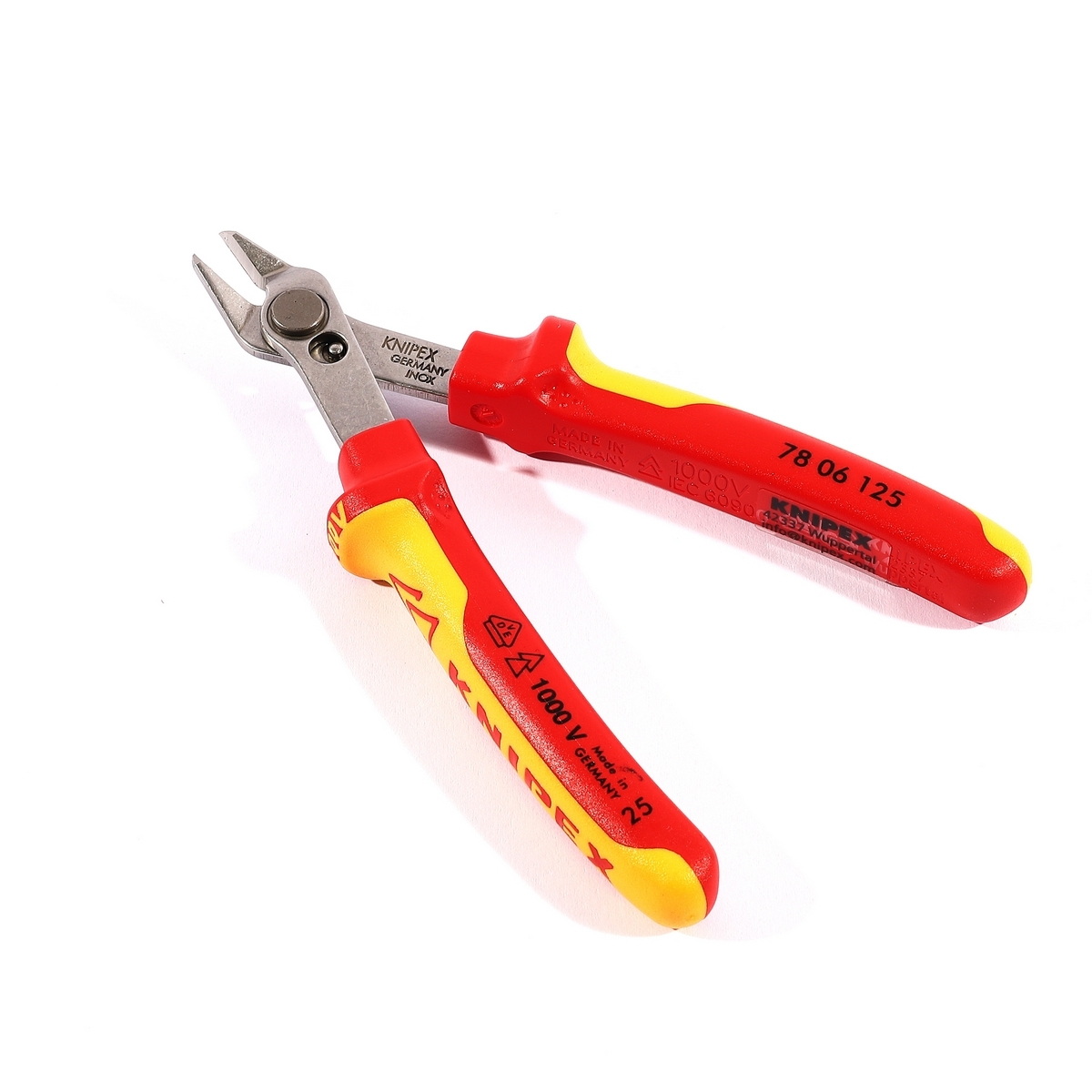 KNIPEX 78 06 125 คีมตัดอิเล็กทรอนิกส์ รุ่น Super Knips ด้าม VDE 125mm ป้องกันไฟฟ้า 1000V