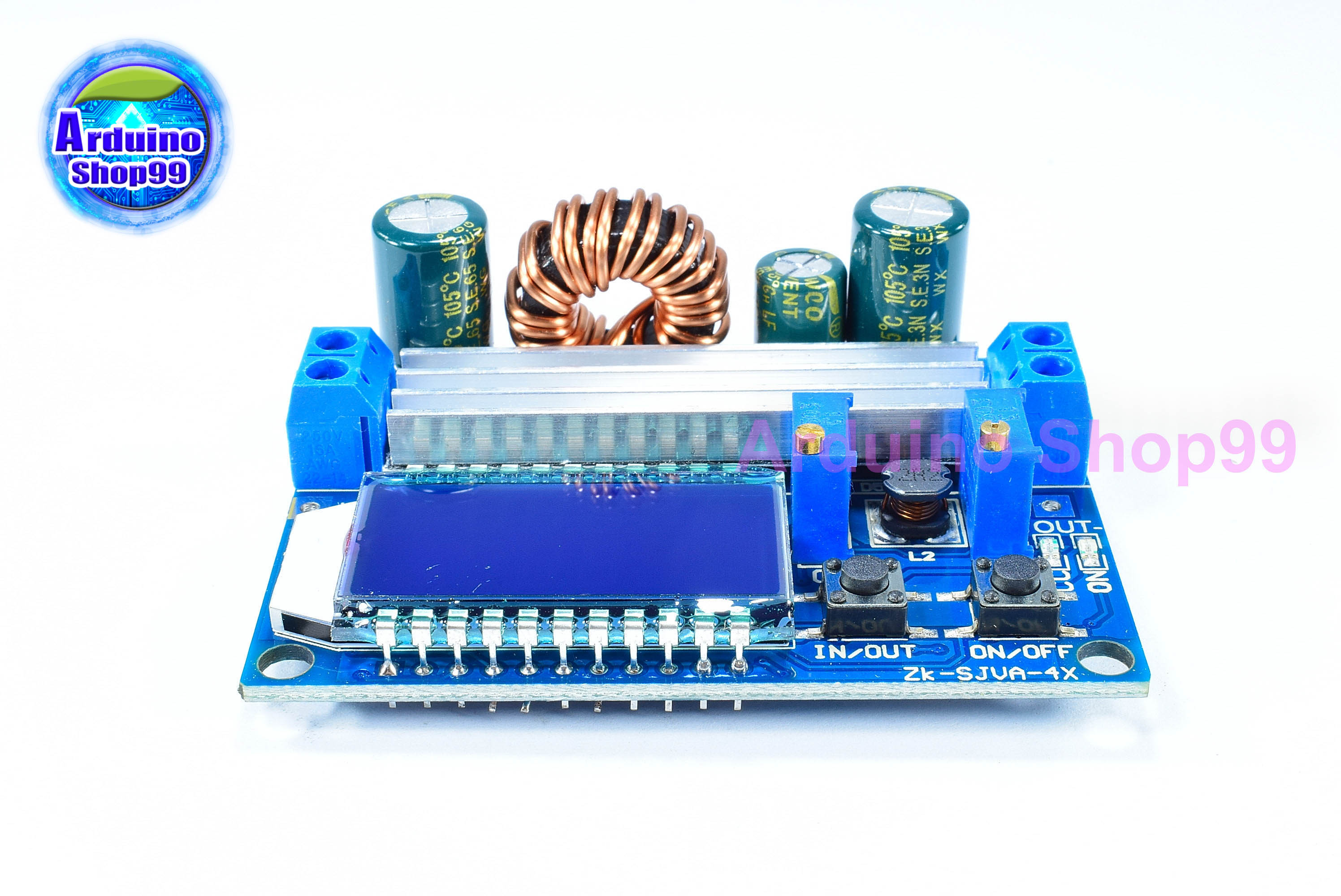 LCD Digital Display Buck-Boost Power Supply Module แปลงไฟจาก 5.5 - 30 Volt เป็น 0.5 - 30 Volt
