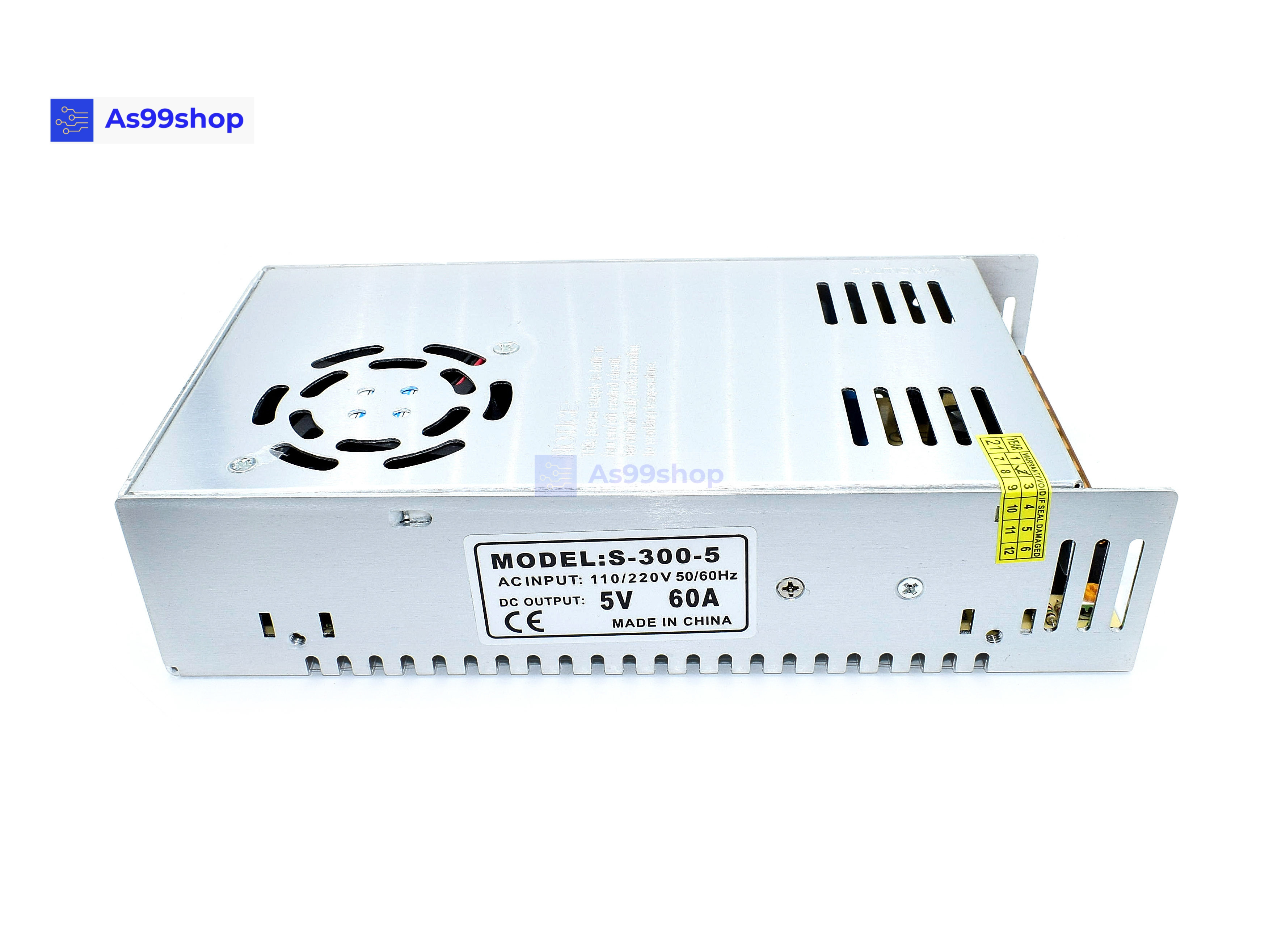 5V 60A 300W Switching Power Supply สวิตชิ่งเพาเวอร์ซัพพลาย (สีเงิน) S-300-5