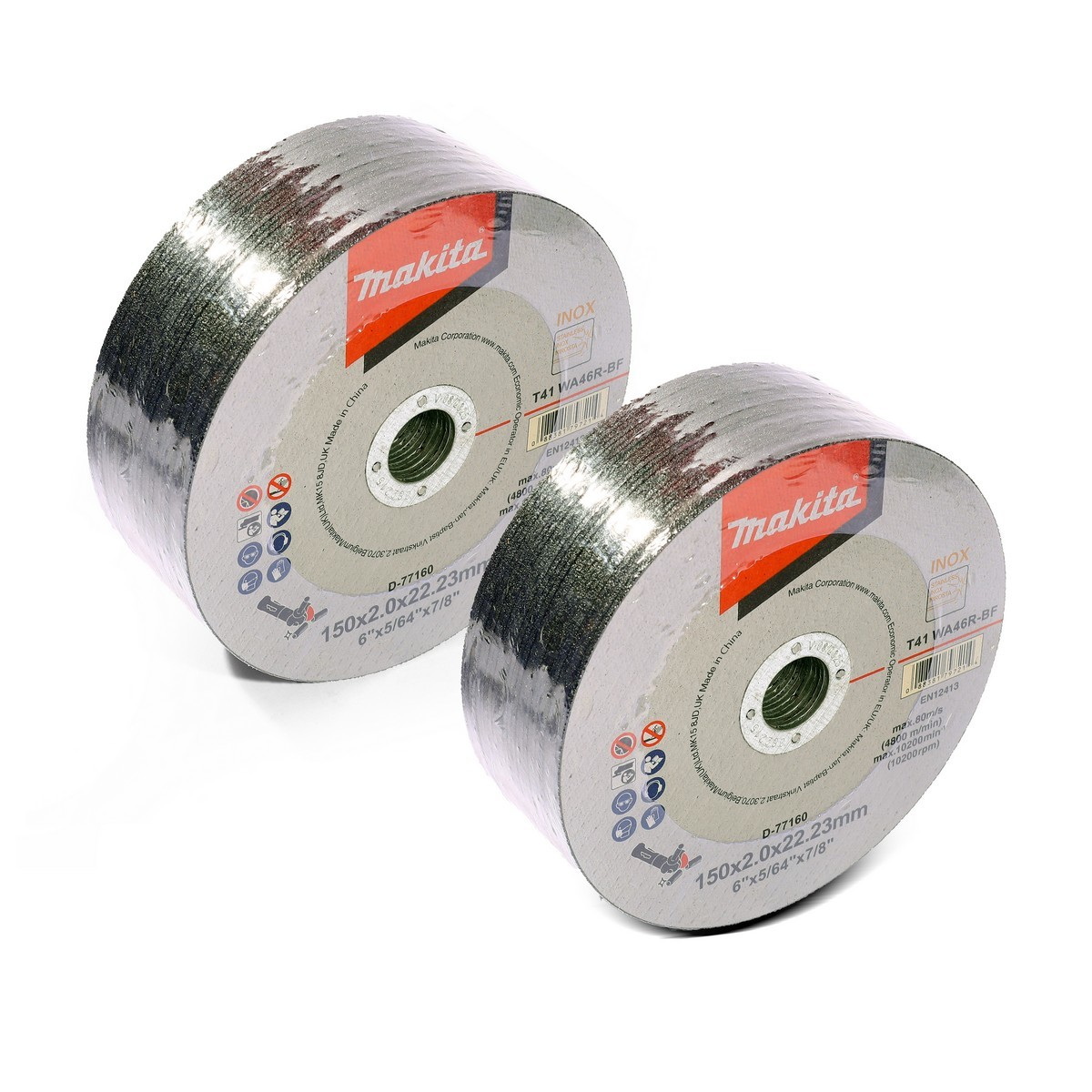 MAKITA D-77160 ใบตัดไฟเบอร์ 6"x2mm (เหล็ก/สแตนเลส) 50ใบ/กล่อง