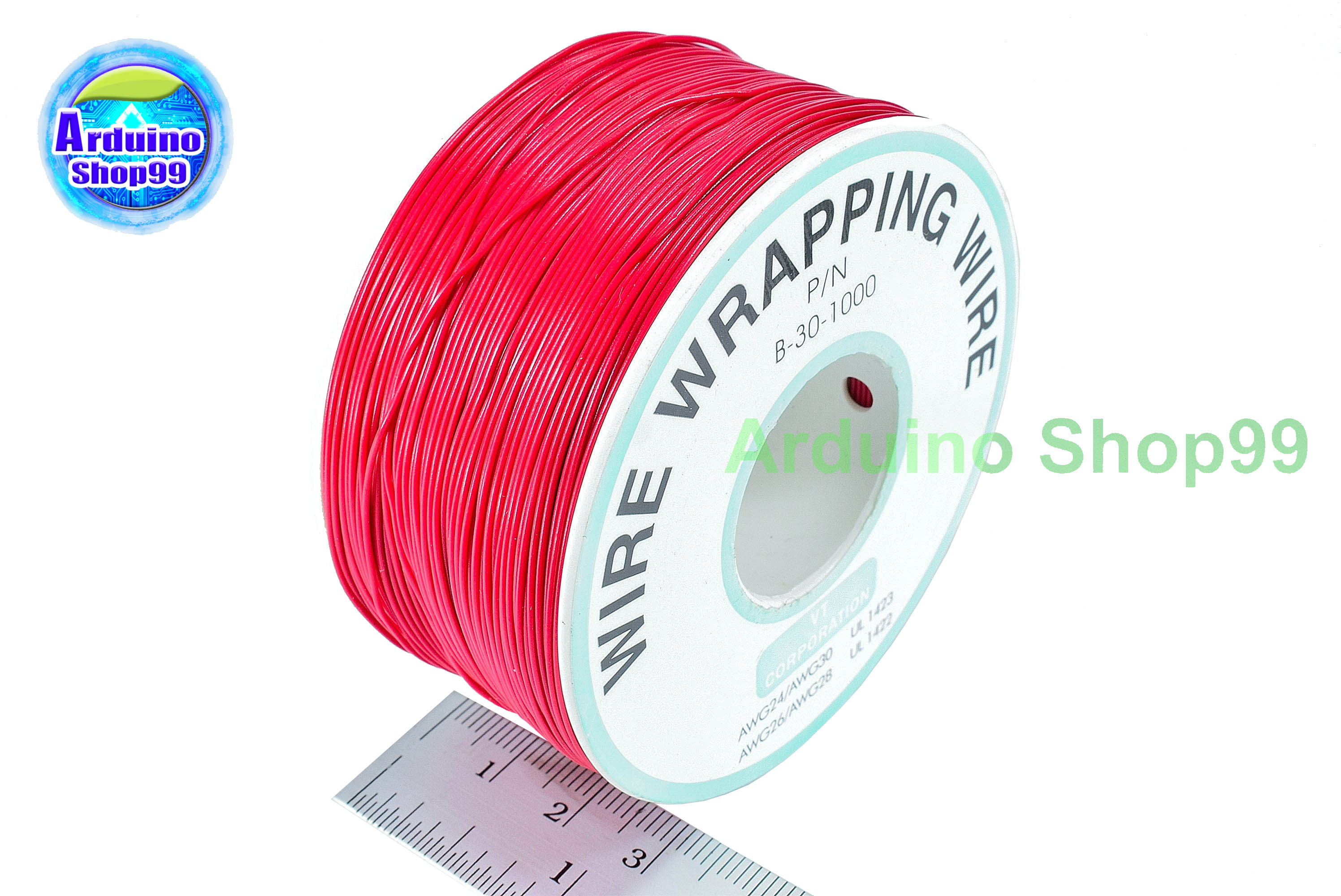 สายไฟอ่อน"สีแดง"ขนาด 30AWG 1 ม้วน ยาว 250 เมตร