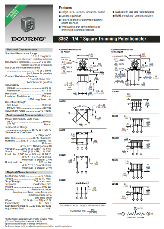 50k Ohm ความต้านทานปรับค่าได้ #3362