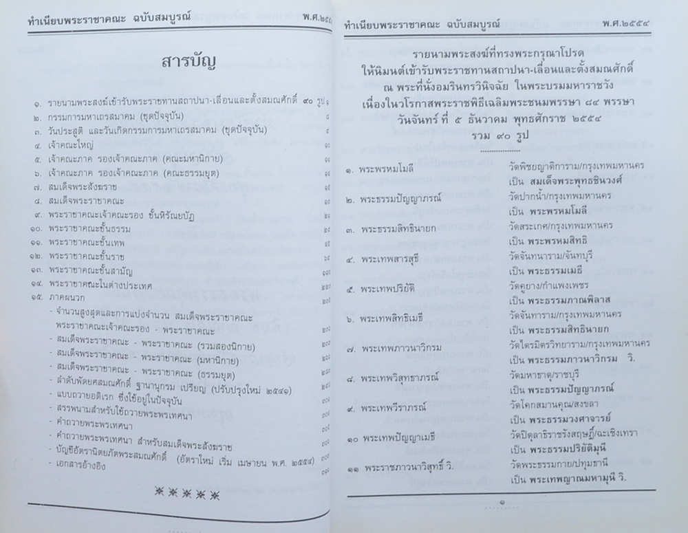 ทำเนียบพระราชาคณะ ฉบับสมบูรณ์ พ.ศ. 2554