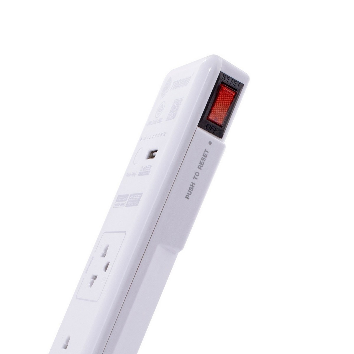 TOSHINO WT-33 ปลั๊กพ่วง 3ช่อง/ 1USB/ 3เมตร 10A/2300W (ตั้งเวลาได้)