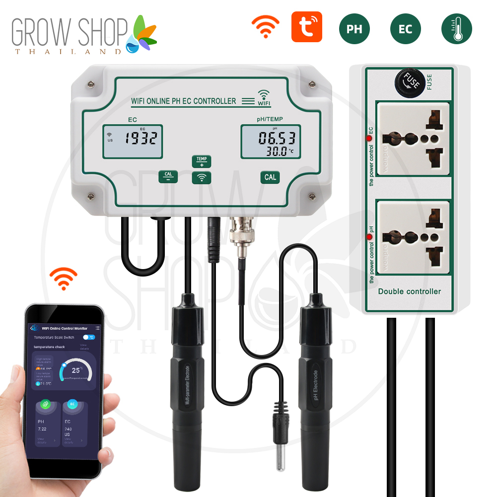 Grow Shop เครื่องวัด pH EC 3 in1 pH/EC/Temperature 20x33x14