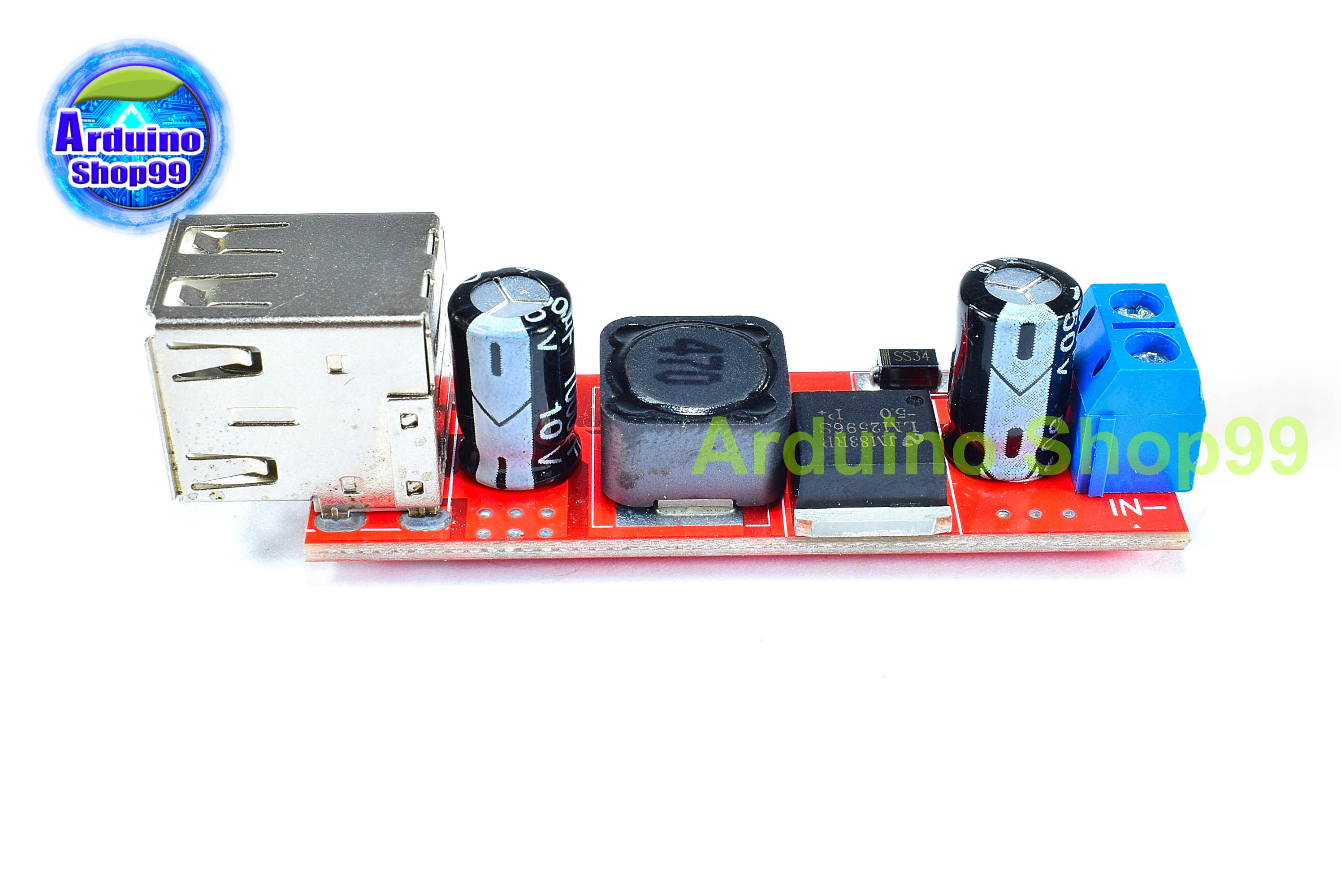Dual USB Step-Down input 9V/12V/24V/36V output 5V DC-DC 3A