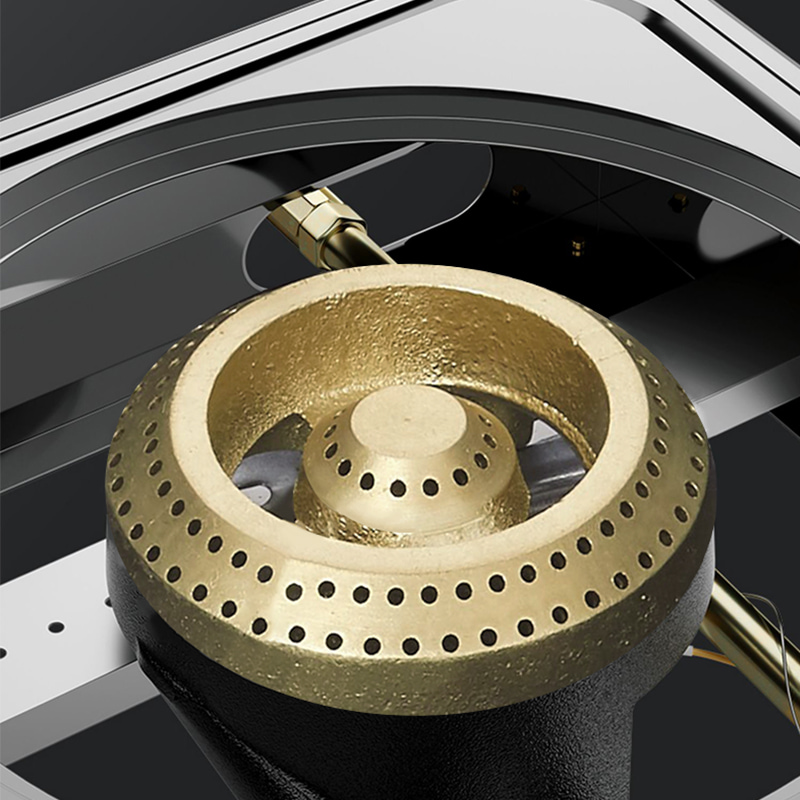 AJ เตาแก๊สสแตนเลสหัวเดี่ยว หัวฟู่ทองเหลือง รุ่น AJ-GA1H-01A โครงสร้างแข็งแรง ทำความสะอาดง่าย ไม่เป็นสนิม ประกัน 1ปี