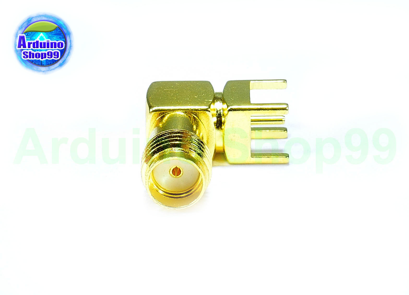 หัวต่อเสาอากาศ RF Adapter SMA female plug Right Angle SMA-KWE 90 DEGREE PCB Mount Thru Hole Connector