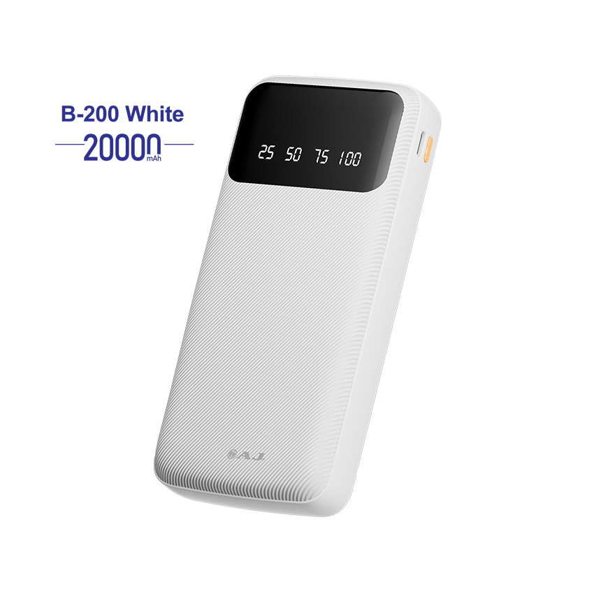 AJ พาวเวอร์เเบงค์ รุ่น B200 ความจุ 20000mAh มีสายชาร์จในตัว มีไฟบอกระดับเเบตเตอรี่ (มอก.2879-2560) ประกัน 1 ปี