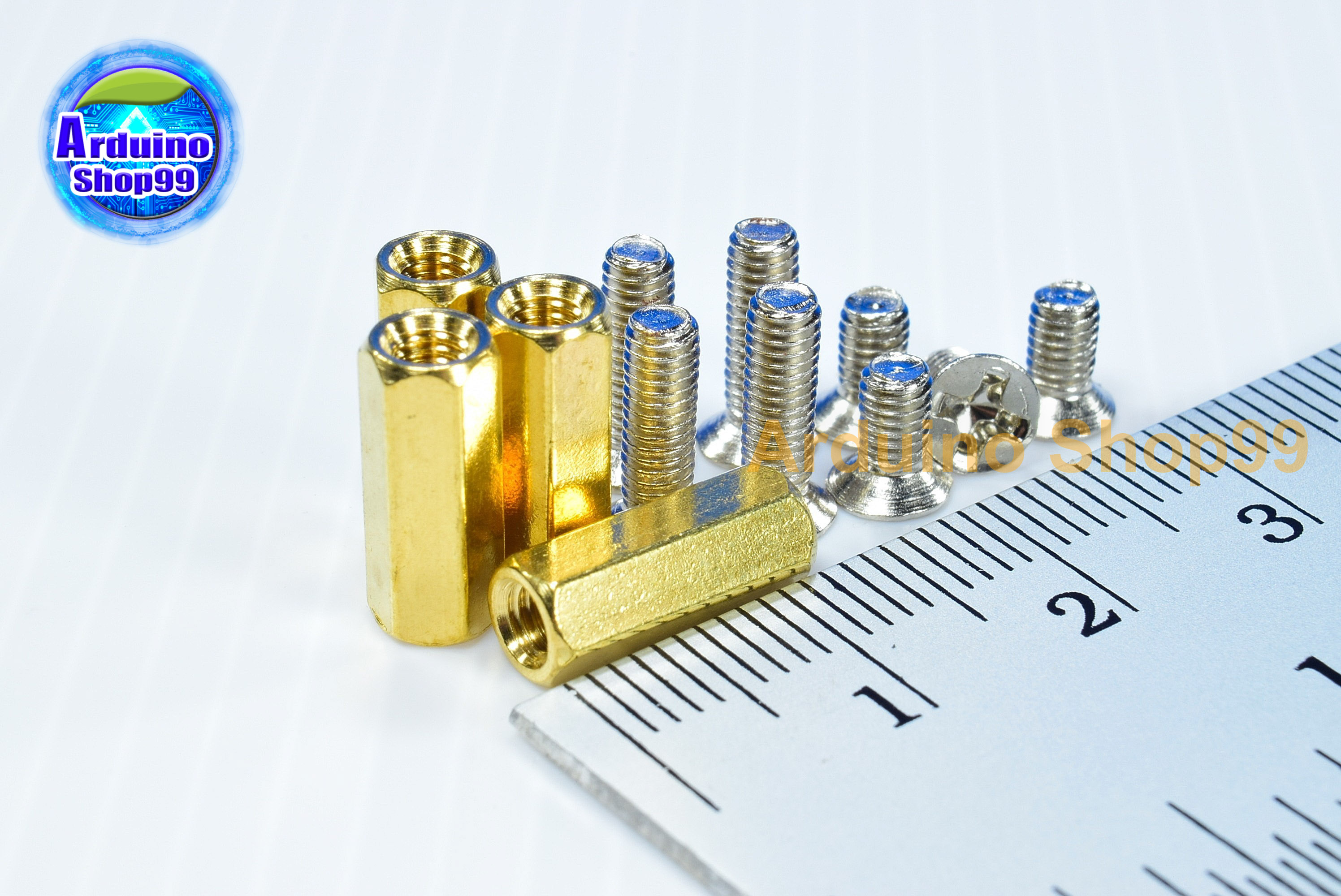 M3*12 double-pass hexagonal Copper column( 1 ชุด 4 ตัว )+น๊อตหัวตัด 8 ตัว