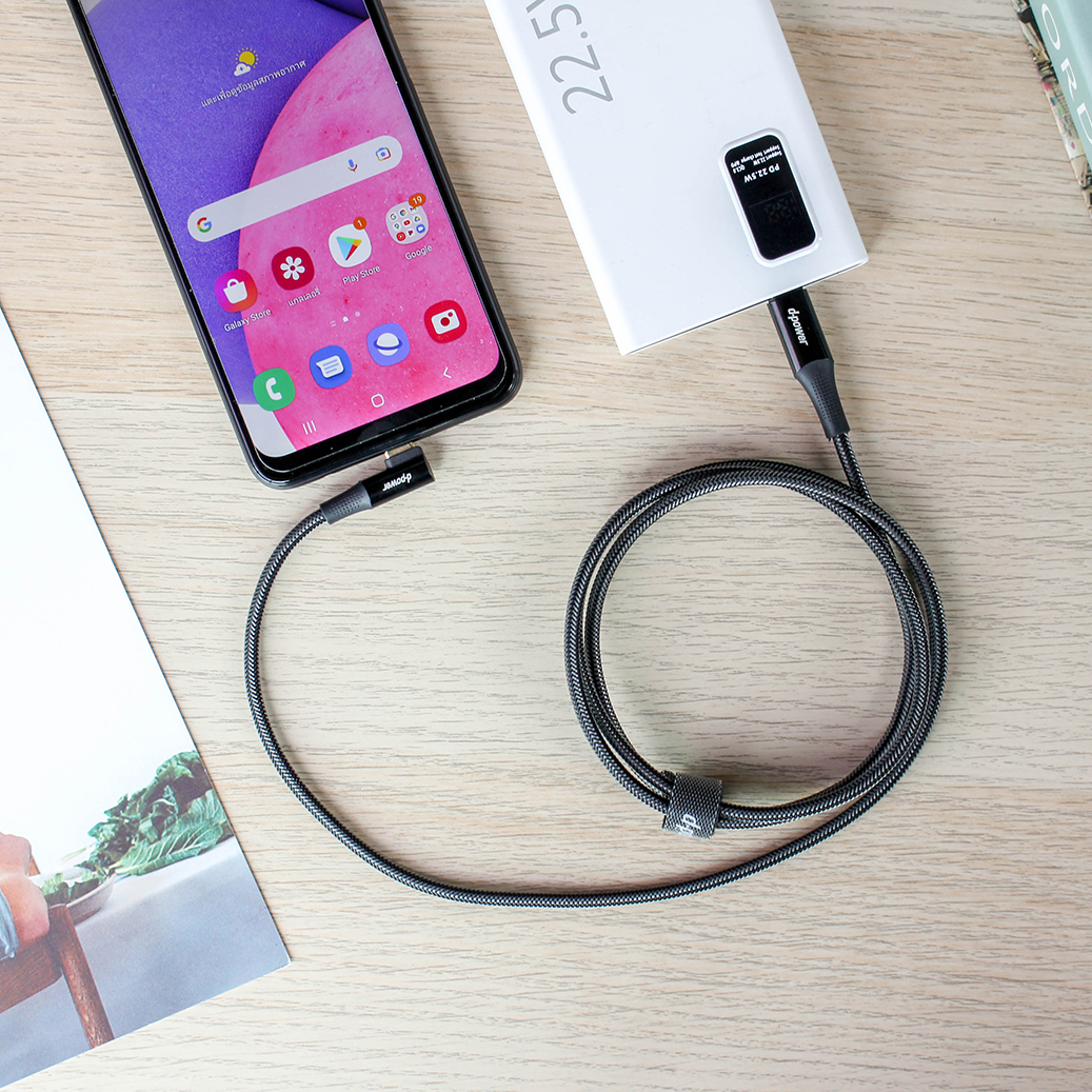 d-power สายชาร์จเร็ว รุ่น T21 PD100W Type-C to Type-C รองรับสมาร์ทโฟน Tablet, Notebook ประกัน 1 ปี