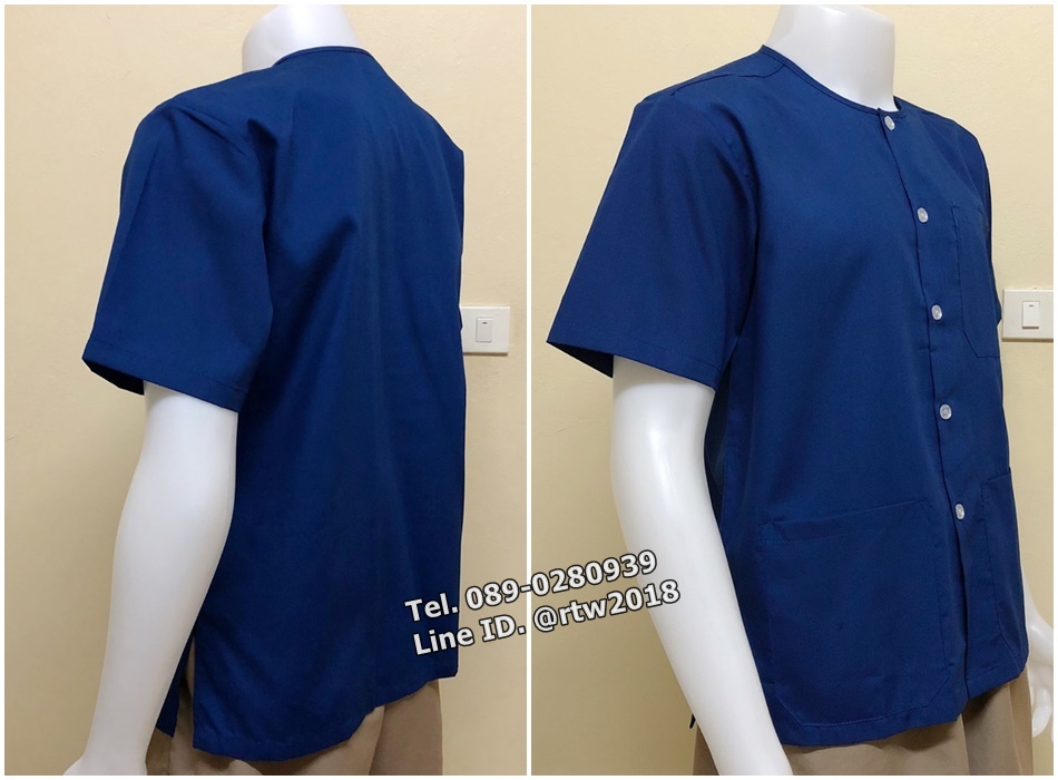 เสื้อสปาสีน้ำเงิน (รหัส D18)