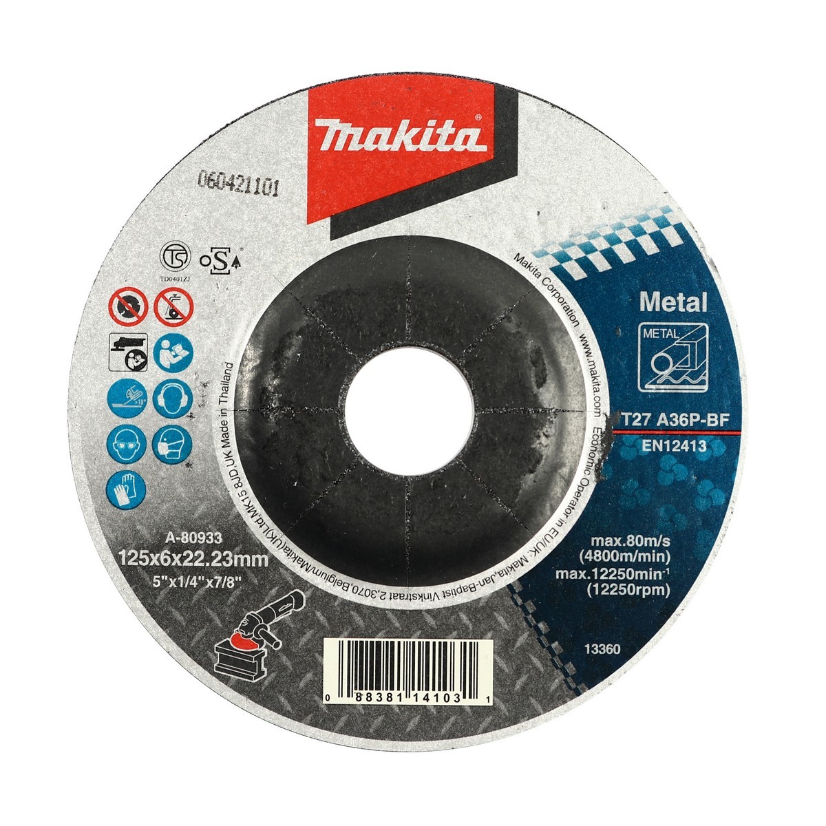MAKITA A-80933 ใบเจียร 5"x6mm (25ใบ/กล่อง)
