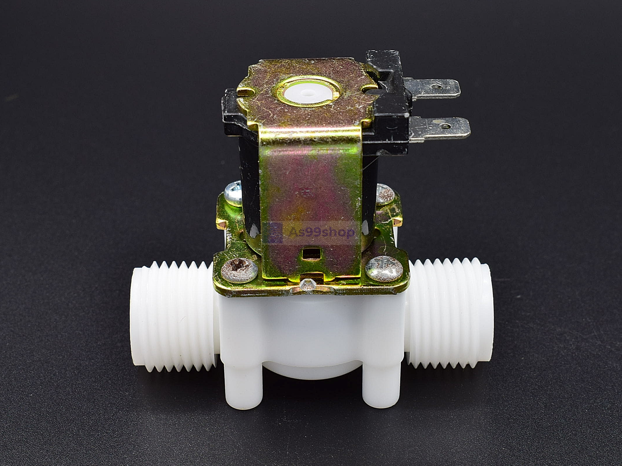 โซลินอยด์วาล์วพลาสติก Solenoid Valve 220VAC 1/2 นิ้ว สำหรับเปิด-ปิด น้ำ