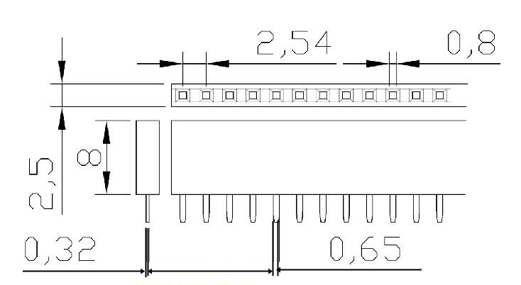 3P-Pin Socket 2.54MM single row female(1 ชุด 6 ตัว)