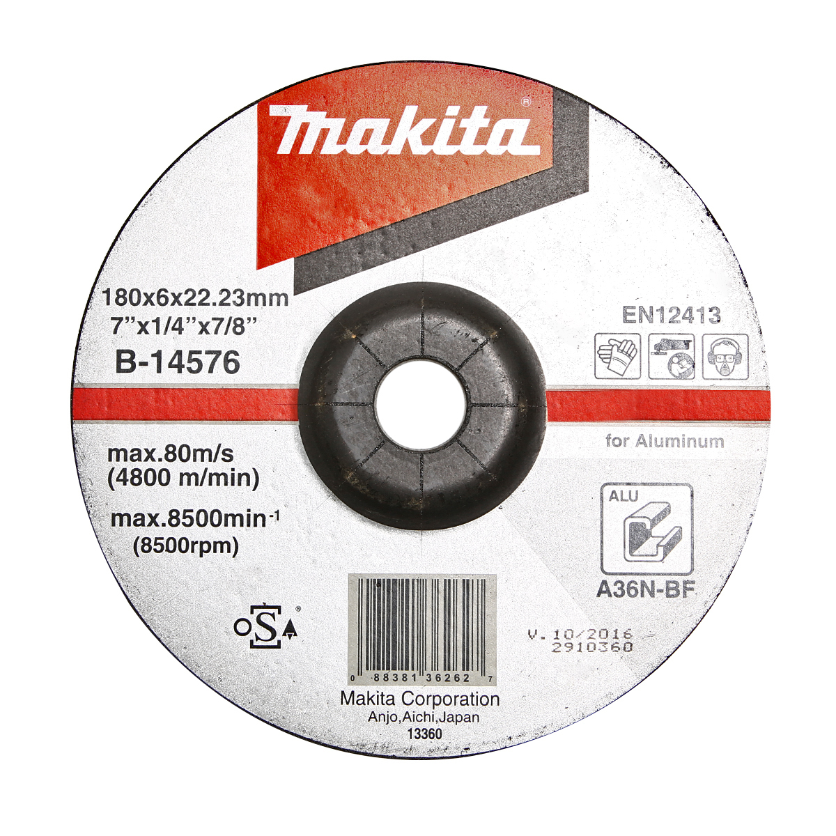 MAKITA B-14576 ใบเจียรอลูมิเนียม 7"x6mm (10ใบ/กล่อง)