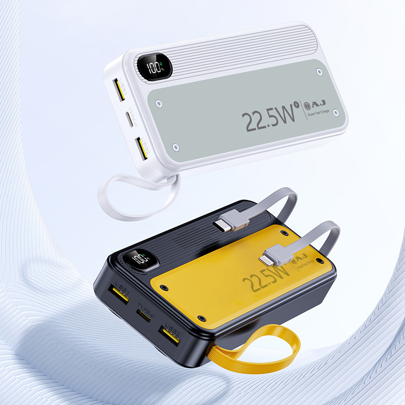 AJ พาวเวอร์เเบงค์ รุ่น GC210 ความจุ 20000mAh ชาร์จเร็ว PD22.5W มีสายชาร์จในตัว 2in1 (มอก.2879-2560) ประกัน 1 ปี