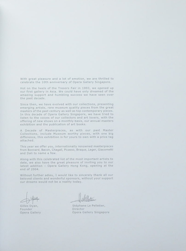 OPERA GALLERY : A Decade of Masterpieces