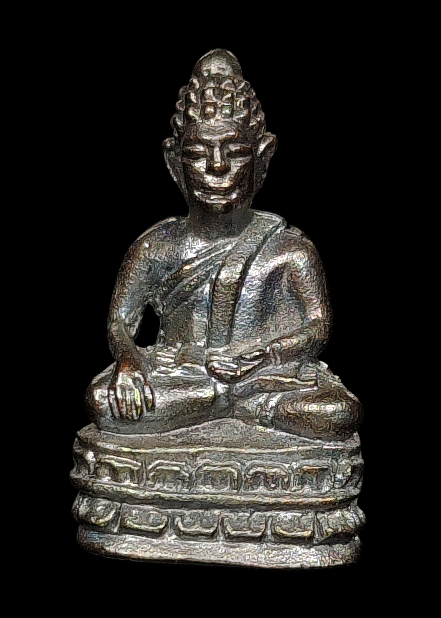 พระชัยเจ้าคุณโพธิญาณ หลวงพ่อชา สุภัทโธ วัดหนองป่าพง อุบลราชธานี ปี2522 เนื้อนวะโลหะ ตอกโค๊ต สภาพสวยพร้อมกล่องเดิมๆ