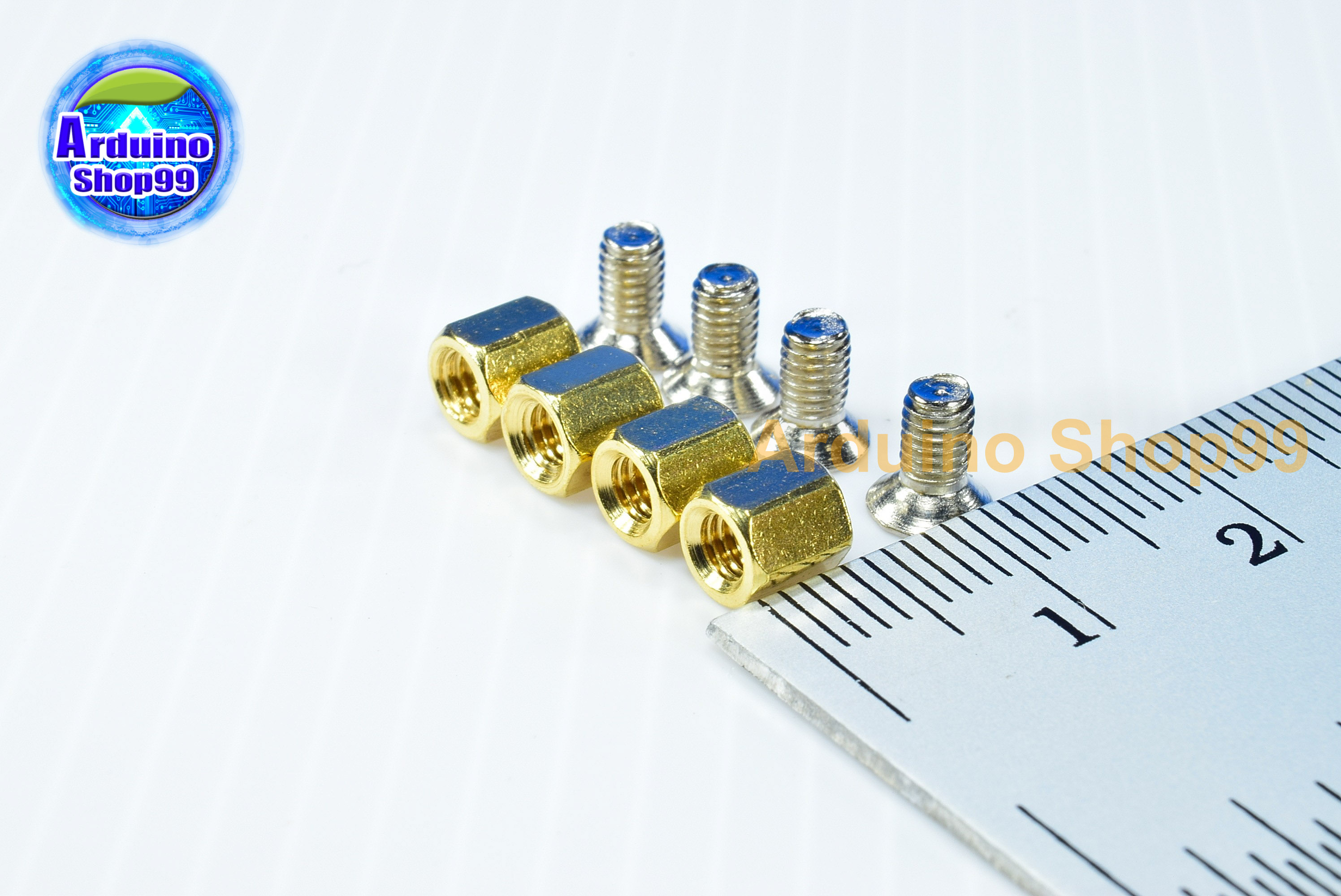 M3*4 double-pass hexagonal Copper column( 1 ชุด 4 ตัว )+น๊อตหัวตัดแบบฝัง 4 ตัว