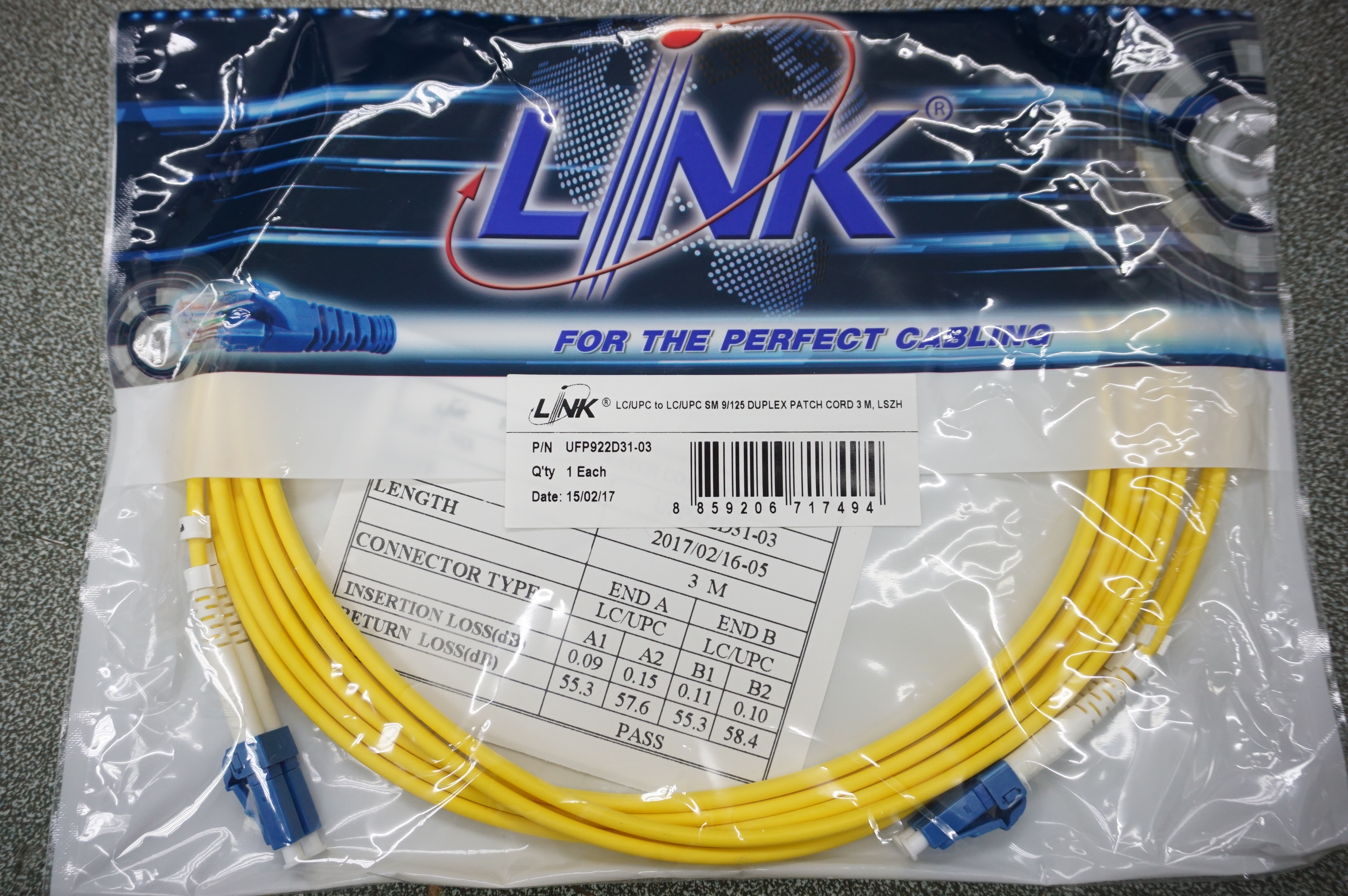 Fiber Optic 3m UFP922D31-03 LC/UPC to LC/UPC